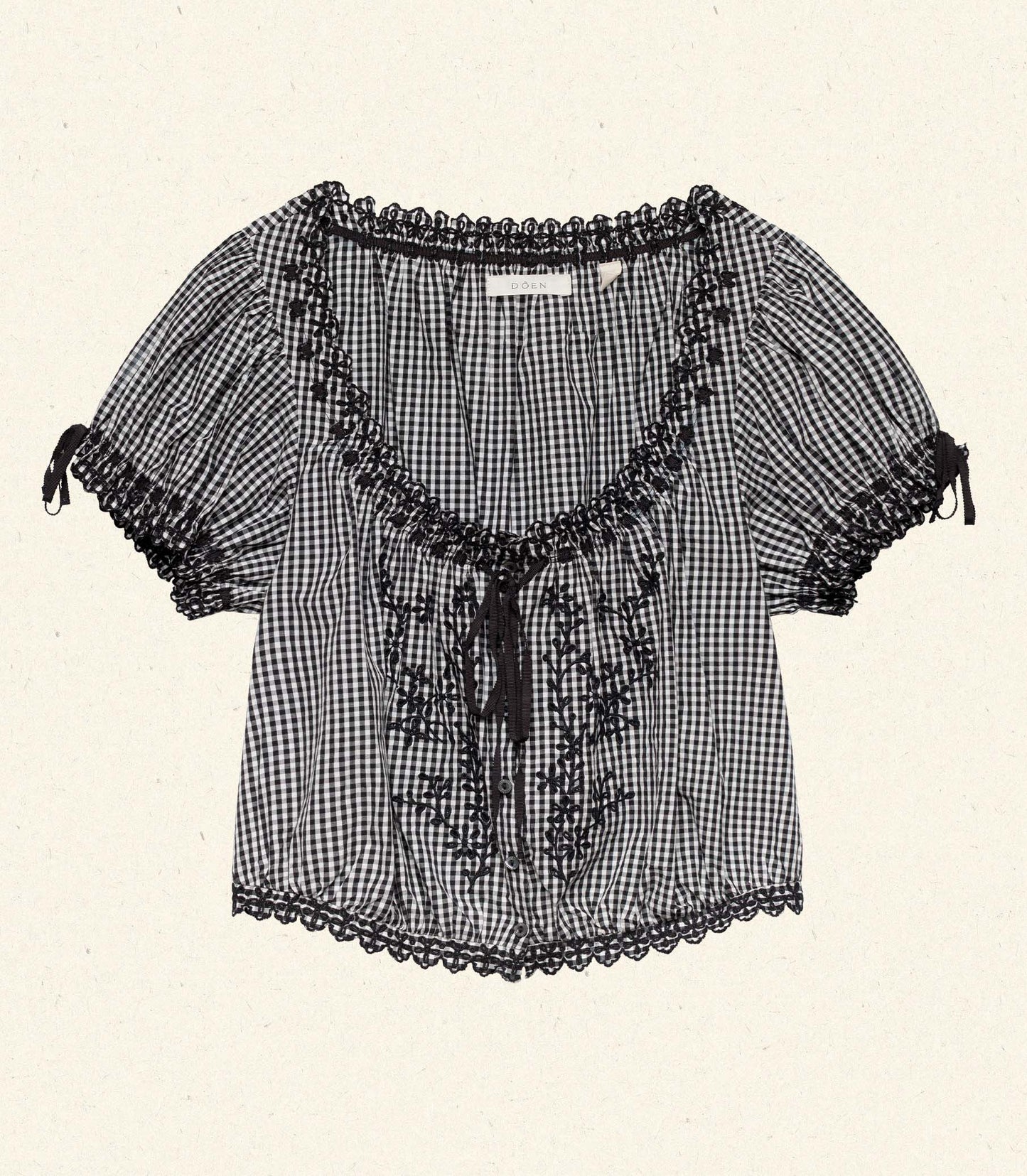 HMD -- NERA TOP -- NOIR LA MADDALENA GINGHAM