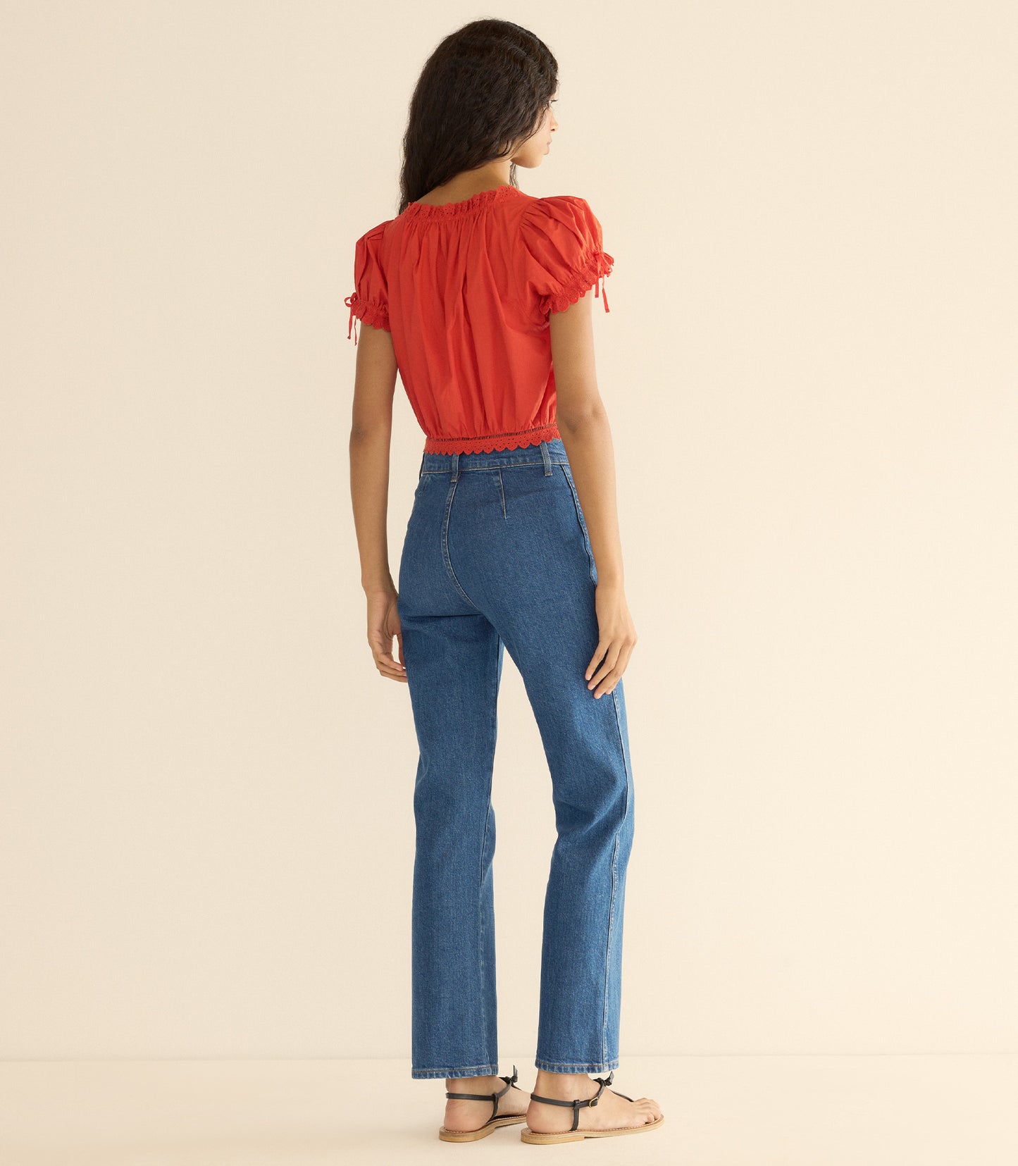 NERA TOP -- RED ZINNIA