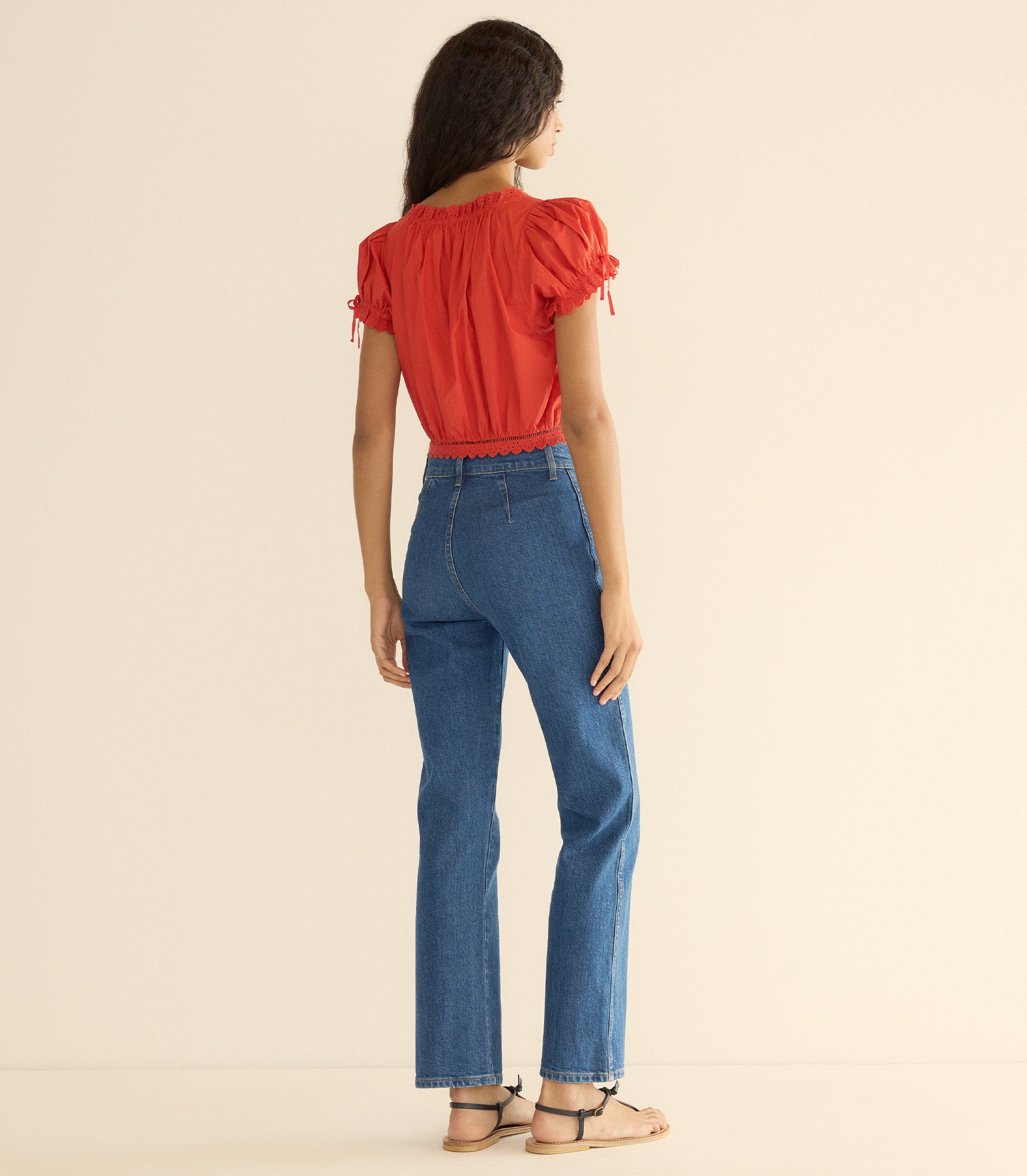 NERA TOP -- RED ZINNIA view 4