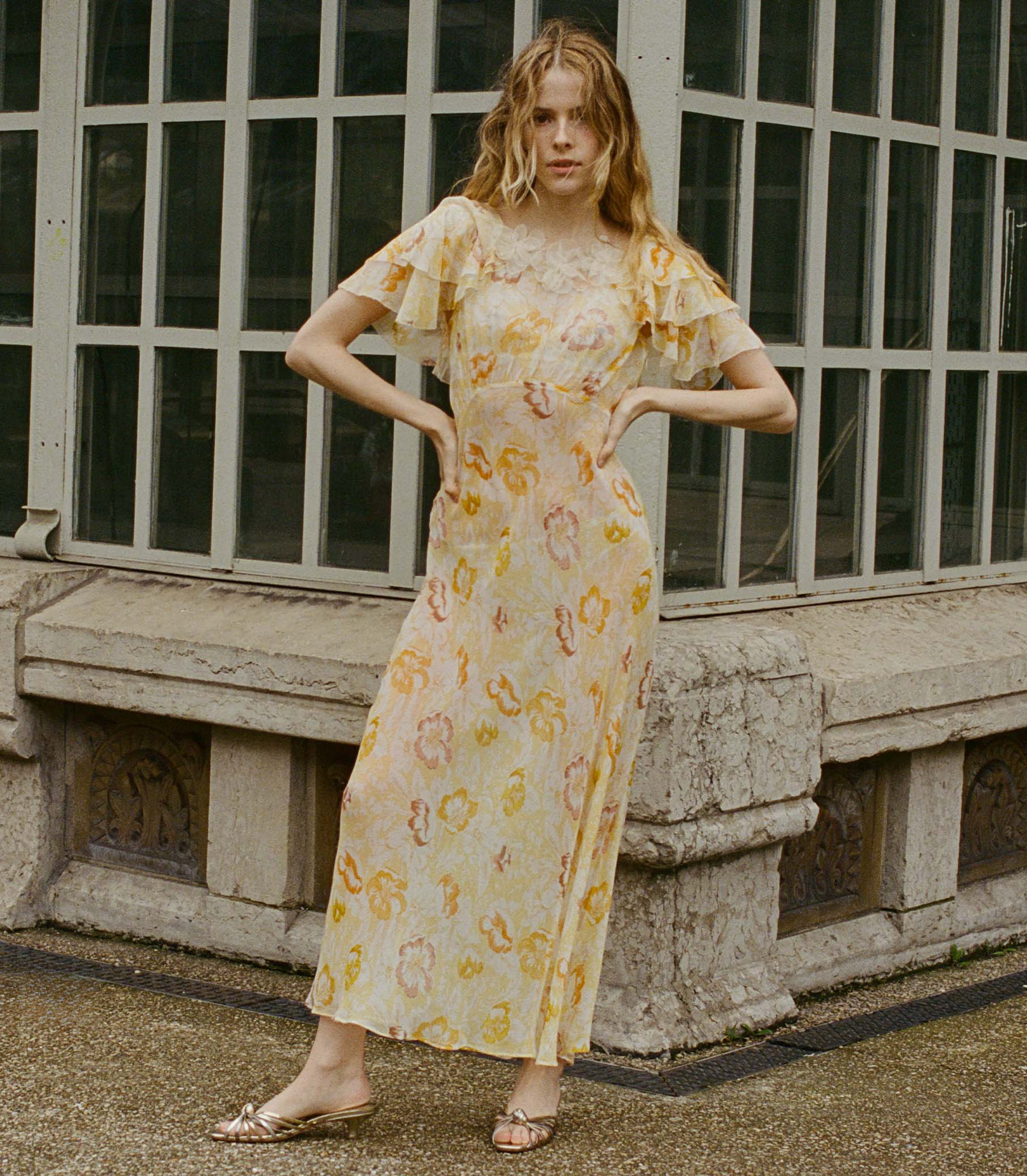 HMD -- NEVARA DRESS -- CITRON ANEMONE BLOOM view 1
