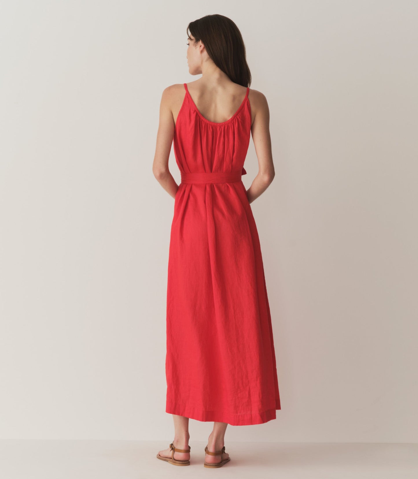 HMD -- NEVITA LINEN DRESS -- SCARLET