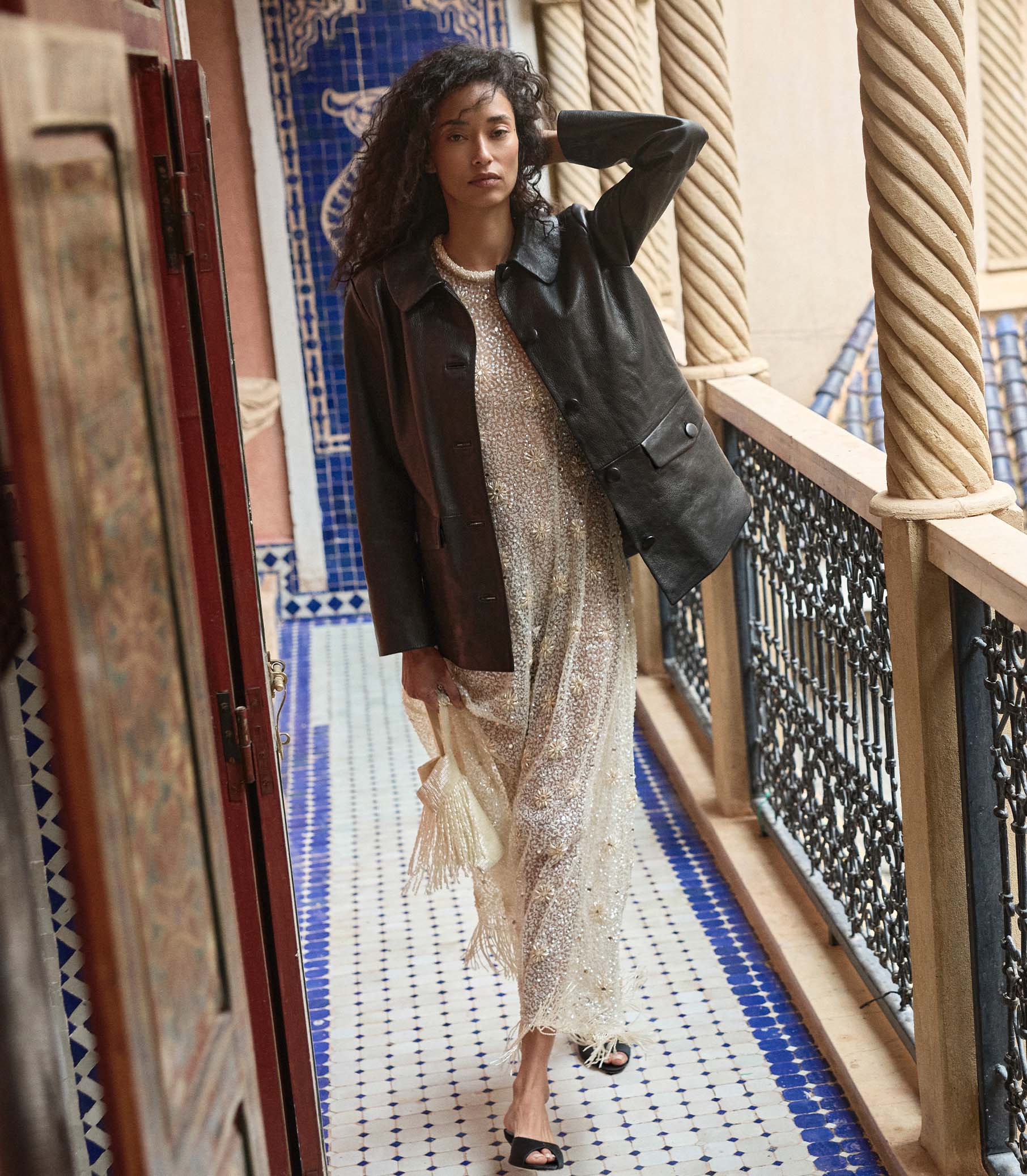 NICO LEATHER JACKET -- BLACK