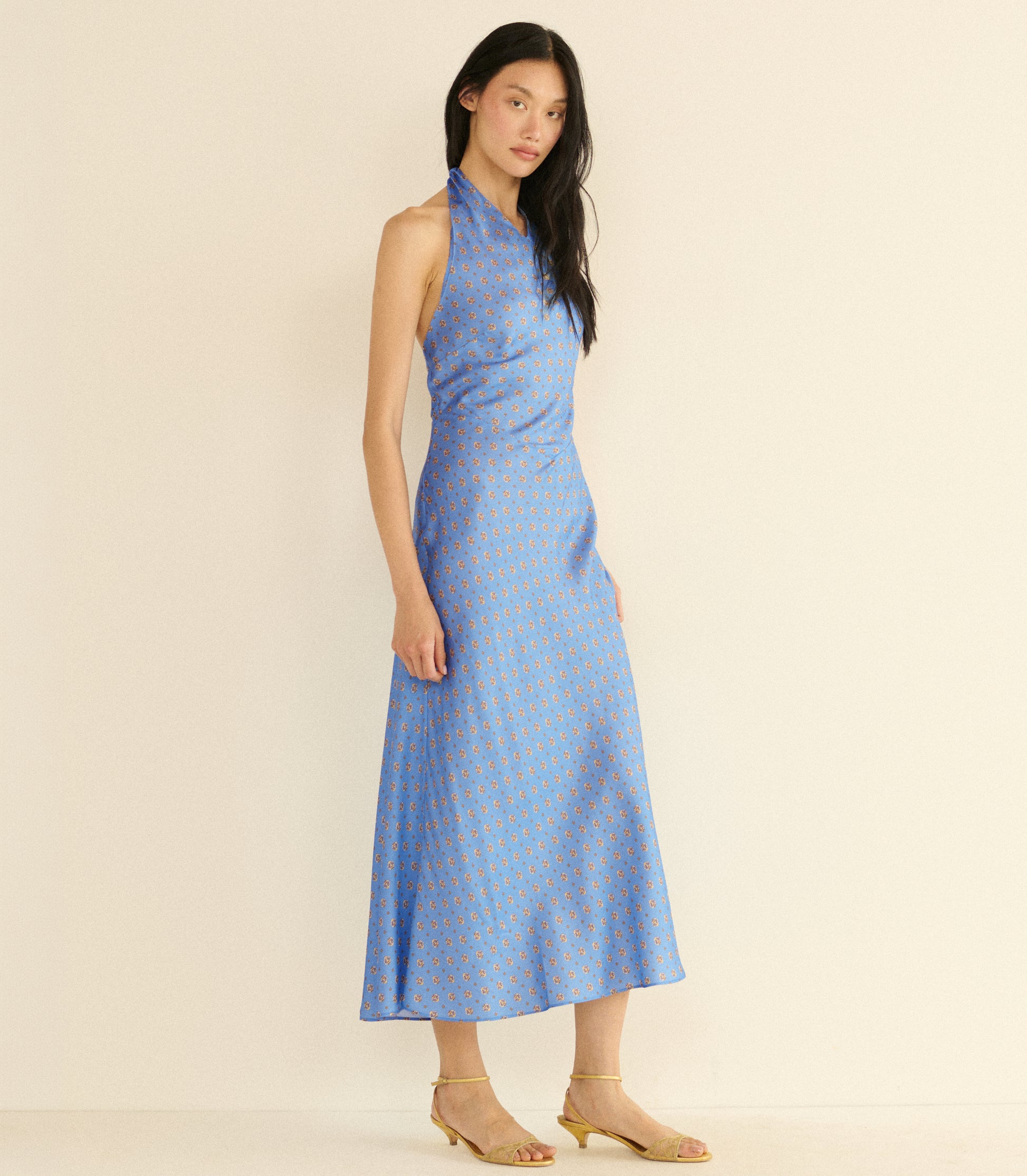 NOEMIE DRESS -- PERIWINKLE CADIZ FOULARD view 2
