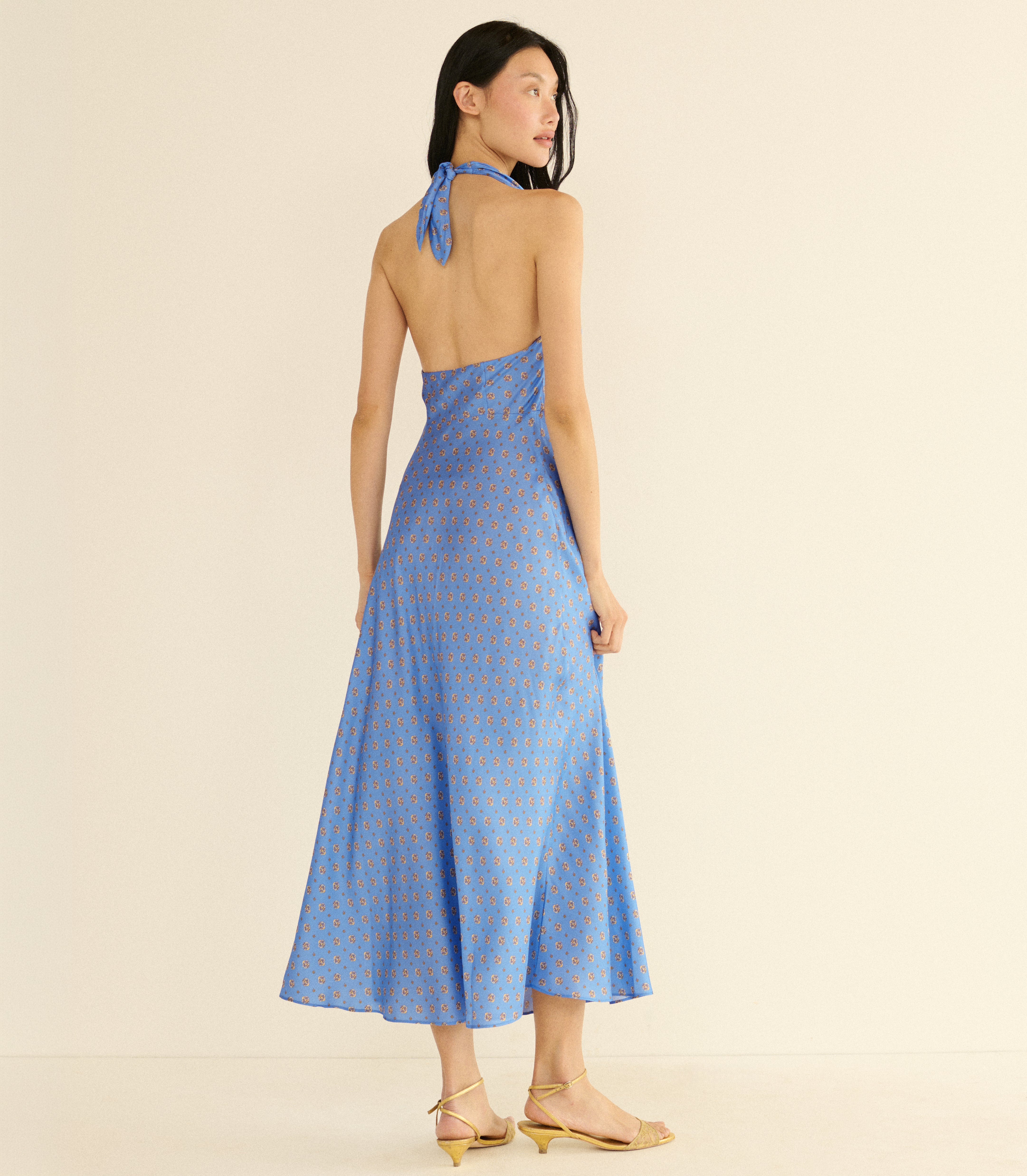 Noemie Dress - Periwinkle Cadiz Foulard | DÔEN
