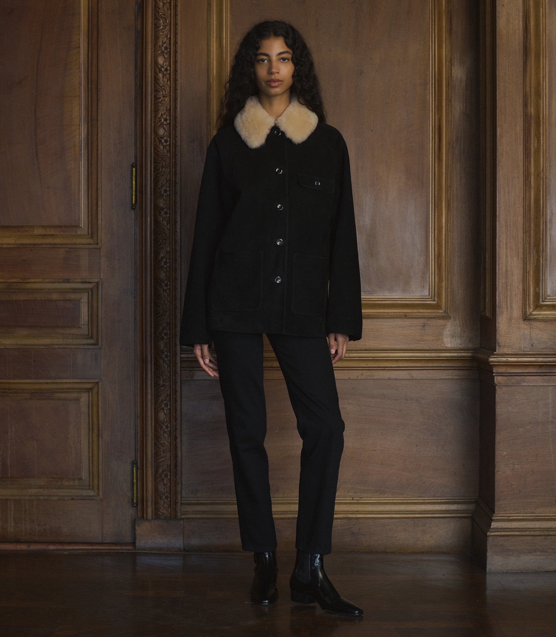 NOLAN SUEDE JACKET -- Black view 2