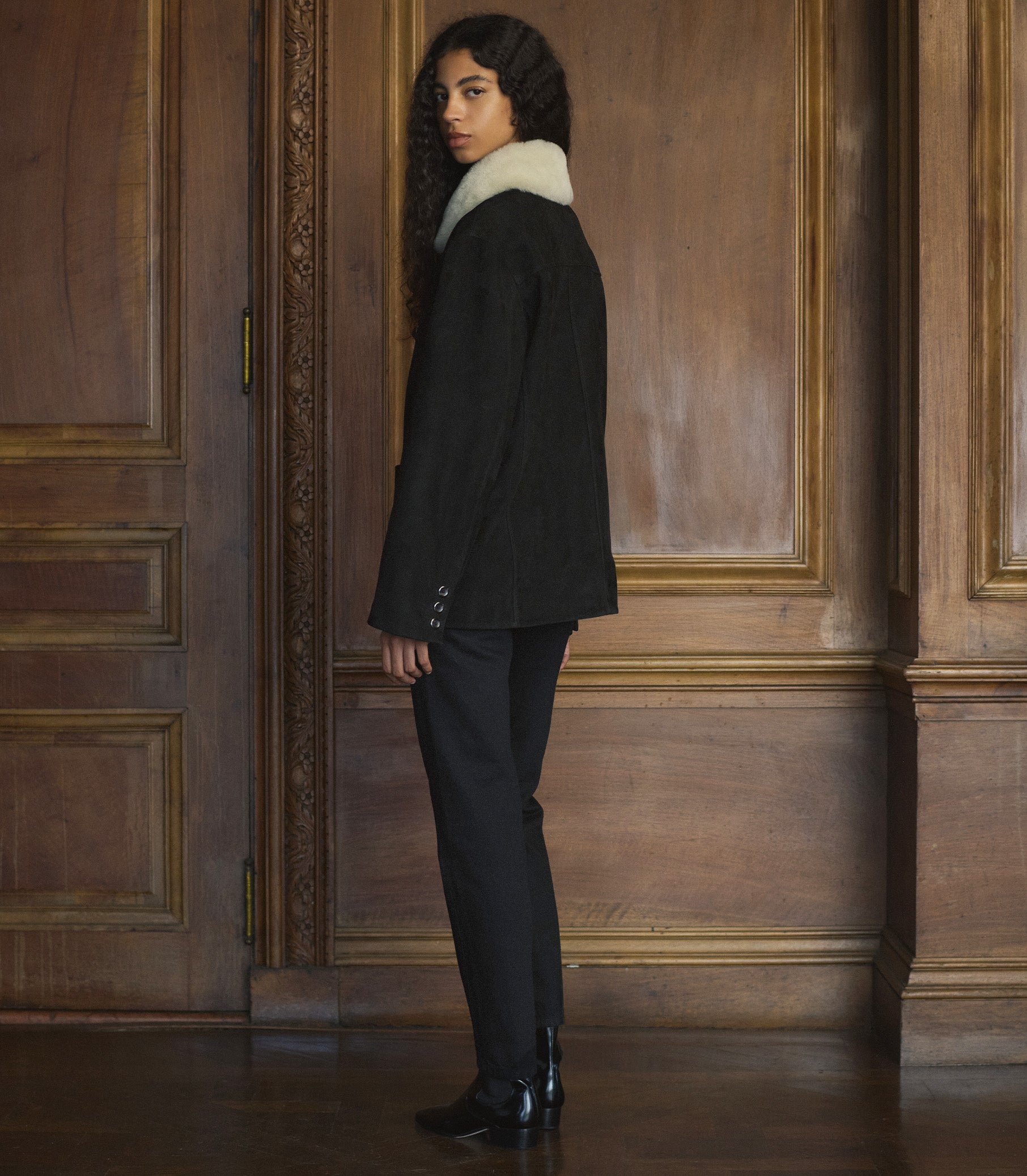 NOLAN SUEDE JACKET -- BLACK view 4