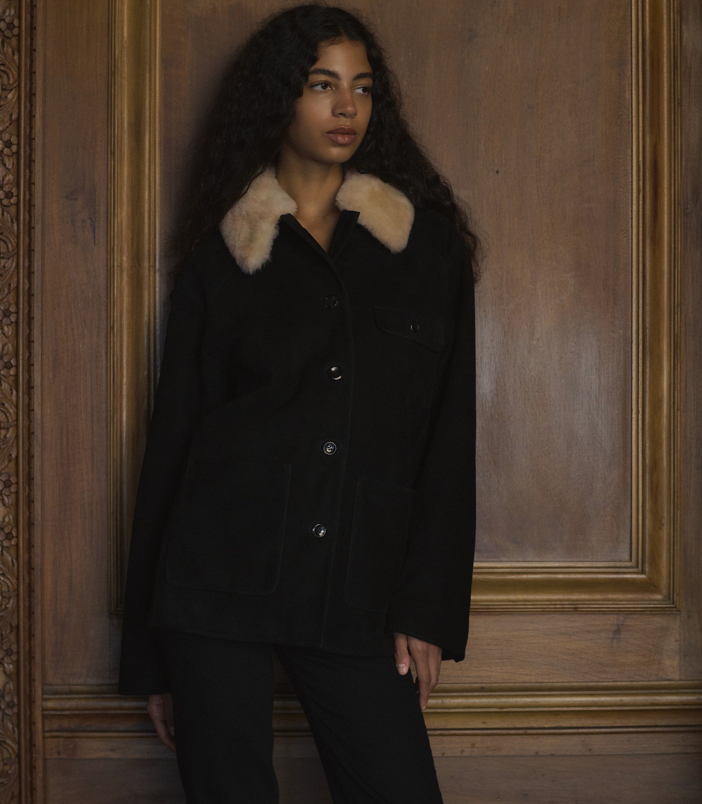 NOLAN SUEDE JACKET -- Black