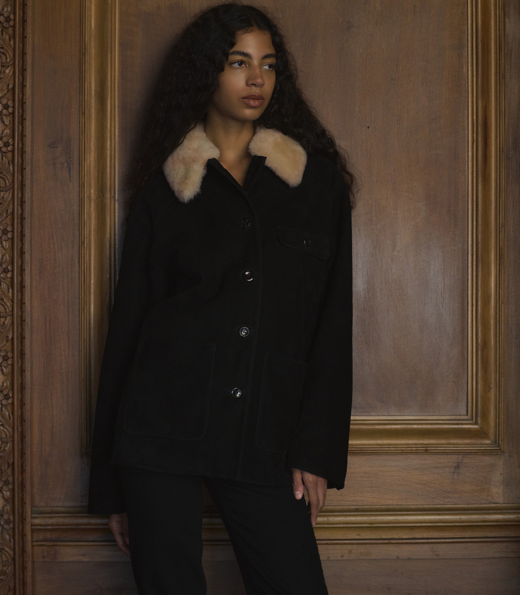 NOLAN SUEDE JACKET -- Black view 1