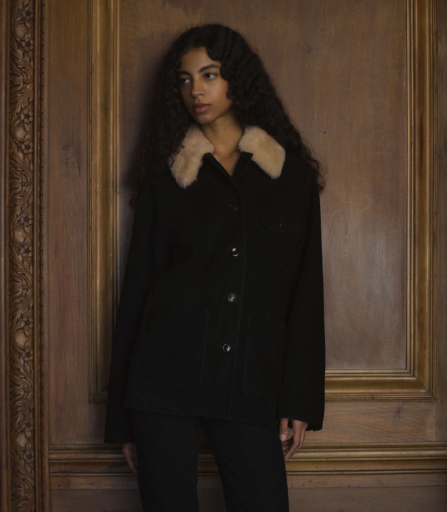 NOLAN SUEDE JACKET -- Black view 3
