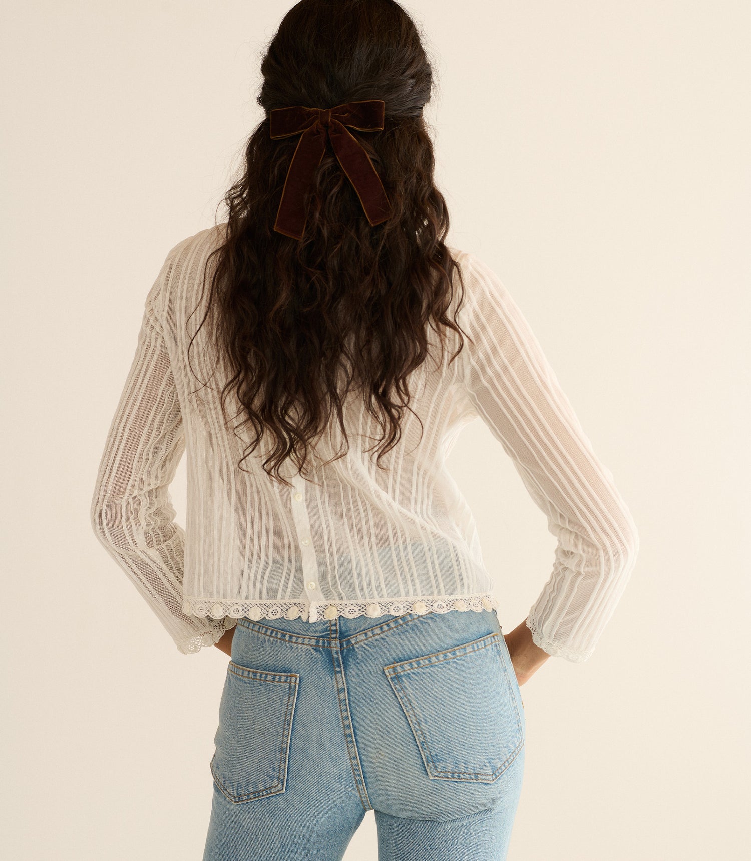 LALA BOW BARRETTE -- CHOCOLATE VELVET