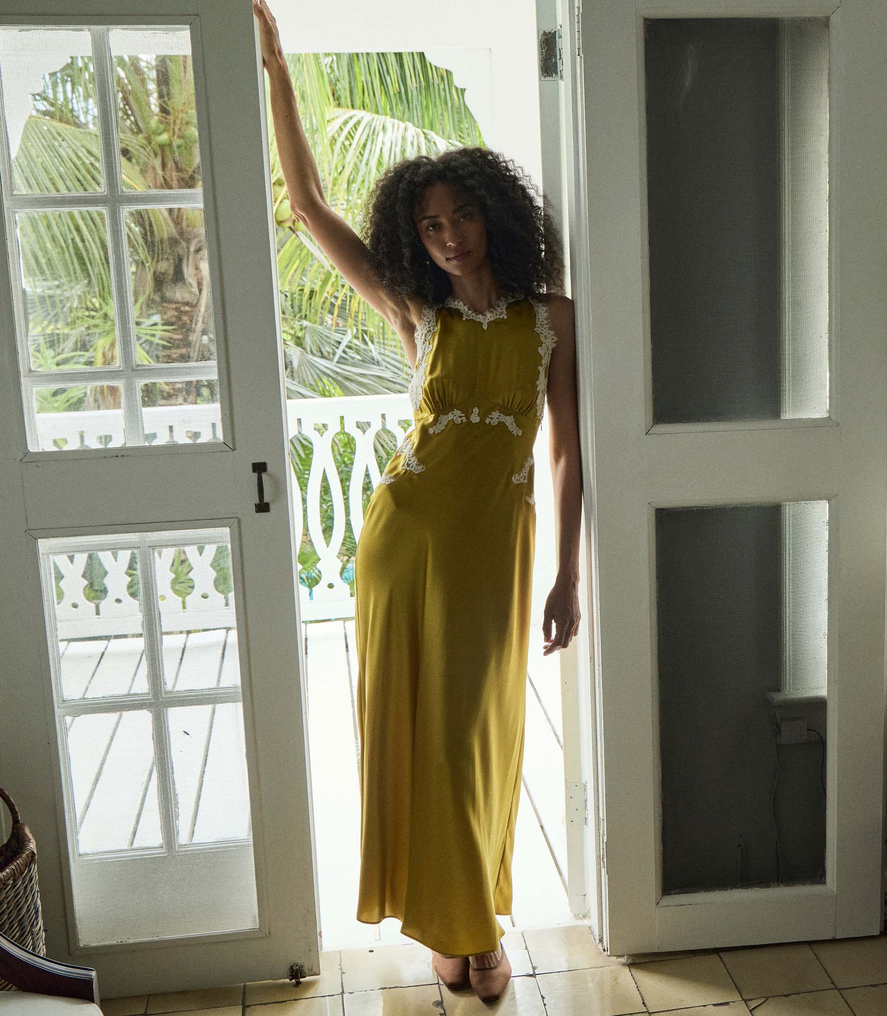 ODELINA DRESS -- OAKMOSS view 2