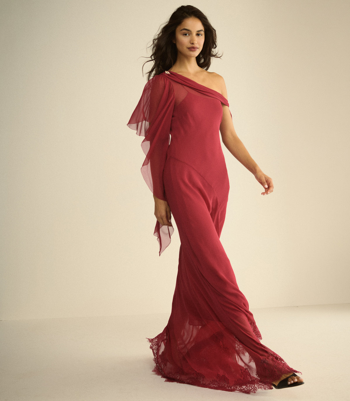 ODESSA DRESS -- RED SNAPDRAGON view 3
