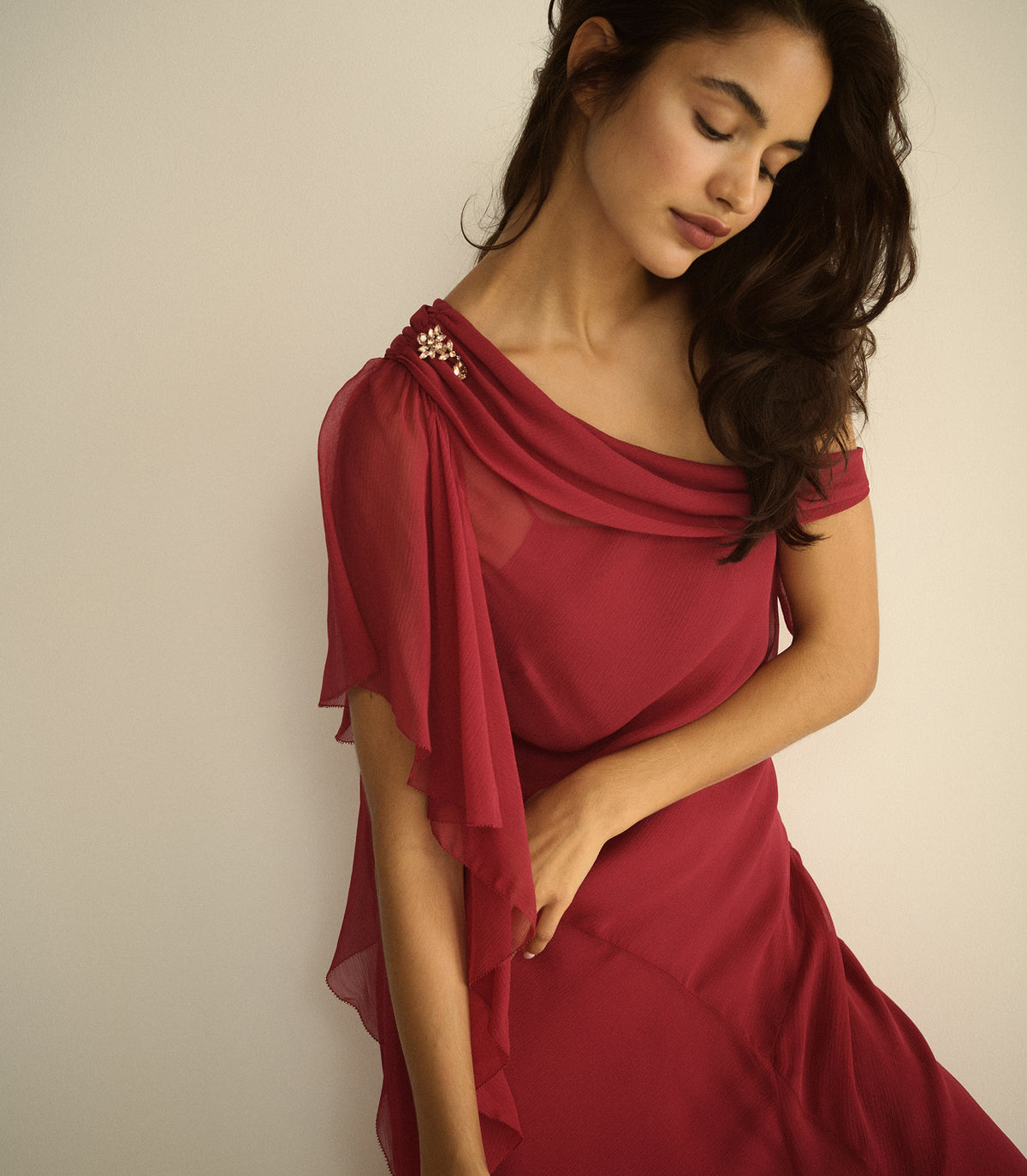 ODESSA DRESS -- RED SNAPDRAGON view 4
