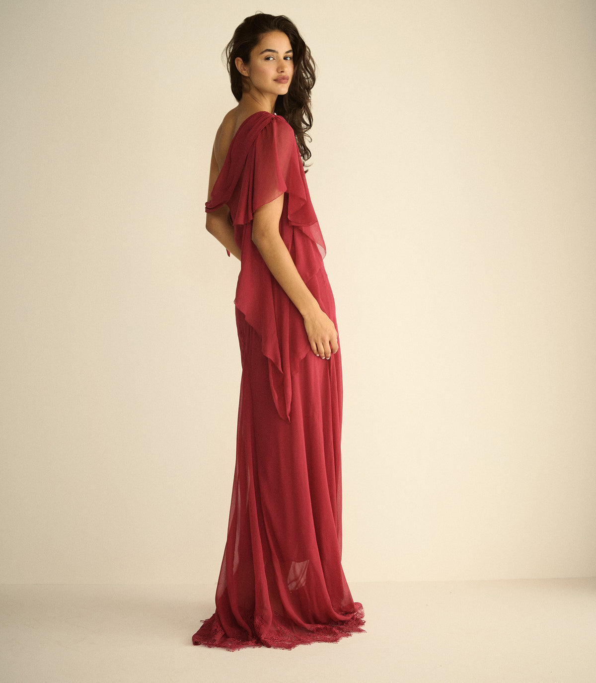 ODESSA DRESS -- RED SNAPDRAGON