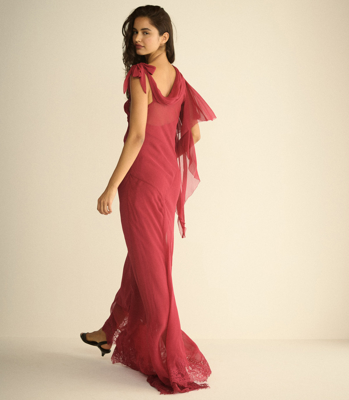 ODESSA DRESS -- RED SNAPDRAGON