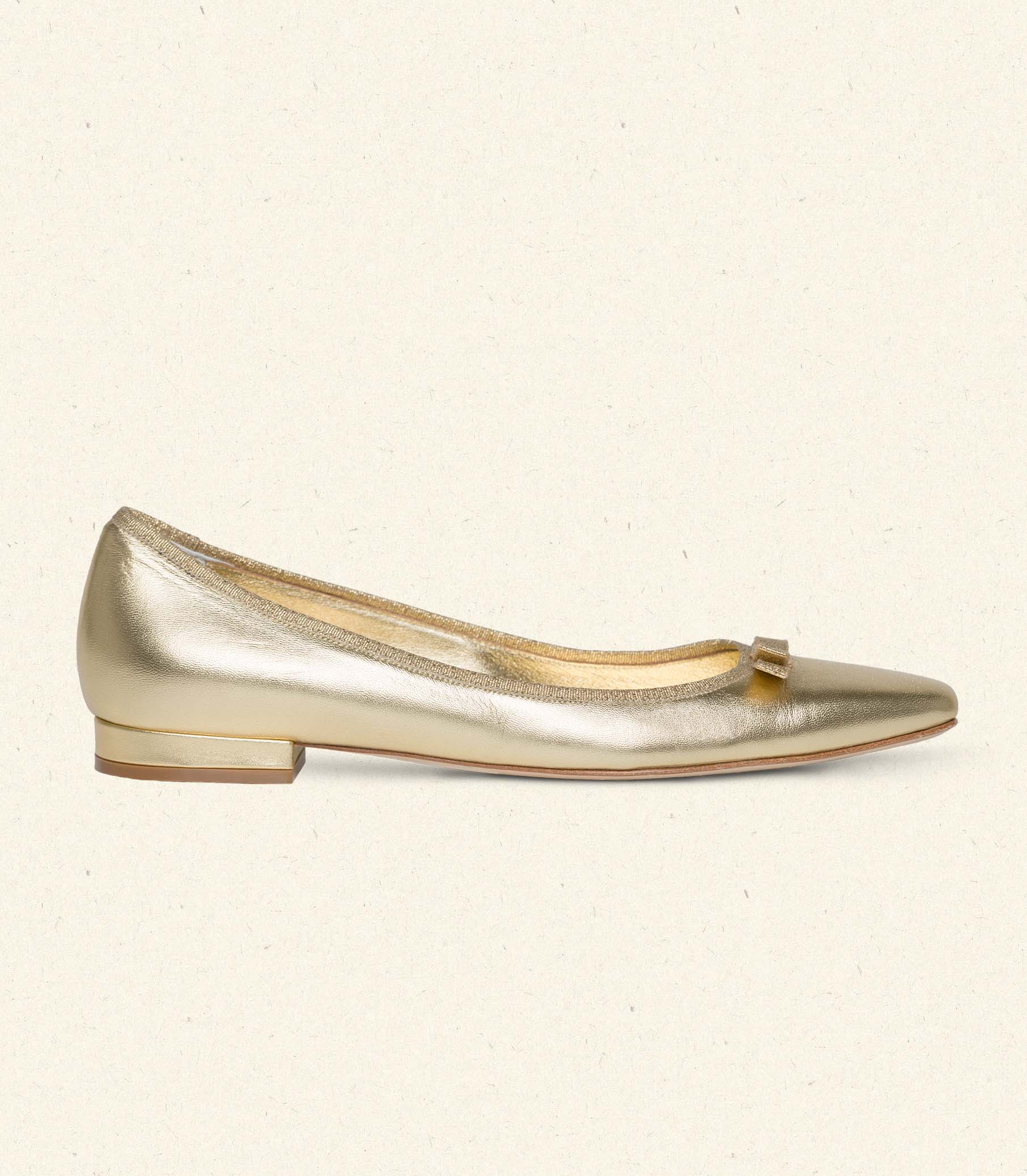 ODETTE BALLET FLAT -- GOLD METALLIC NAPPA view 7