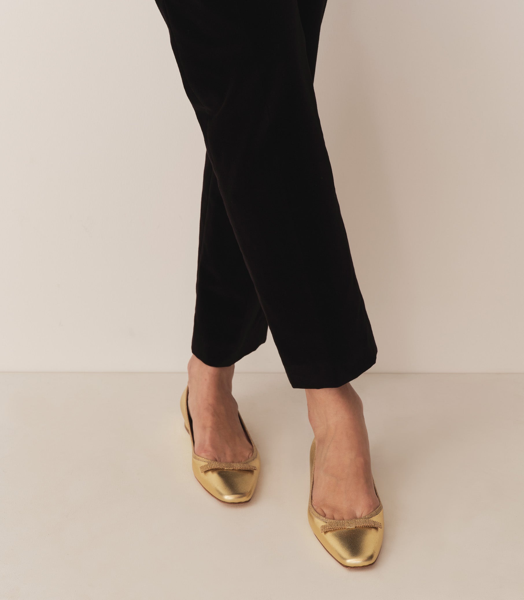 ODETTE BALLET FLAT -- GOLD METALLIC NAPPA view 3