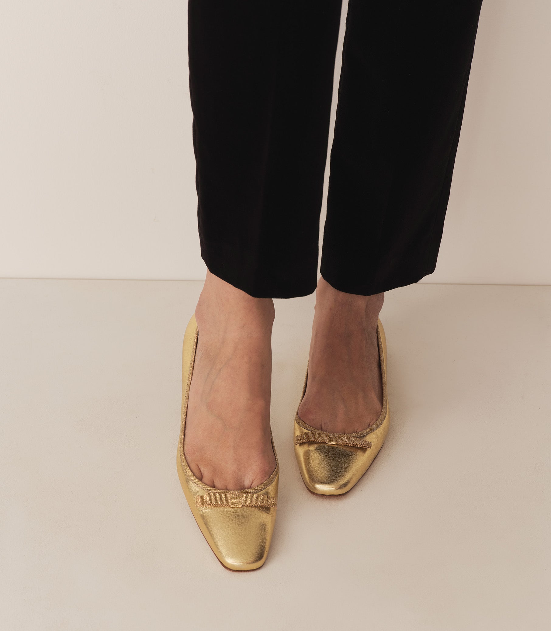 ODETTE BALLET FLAT -- GOLD METALLIC NAPPA view 6