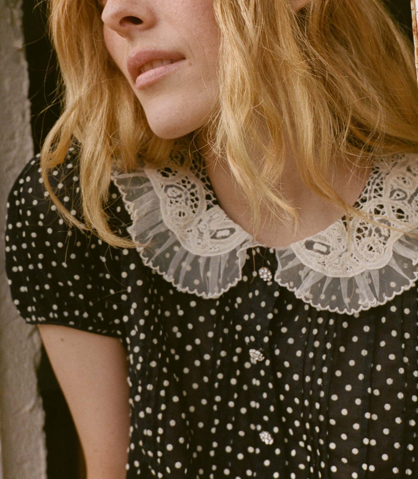 OLETA TOP -- NOIR DOT