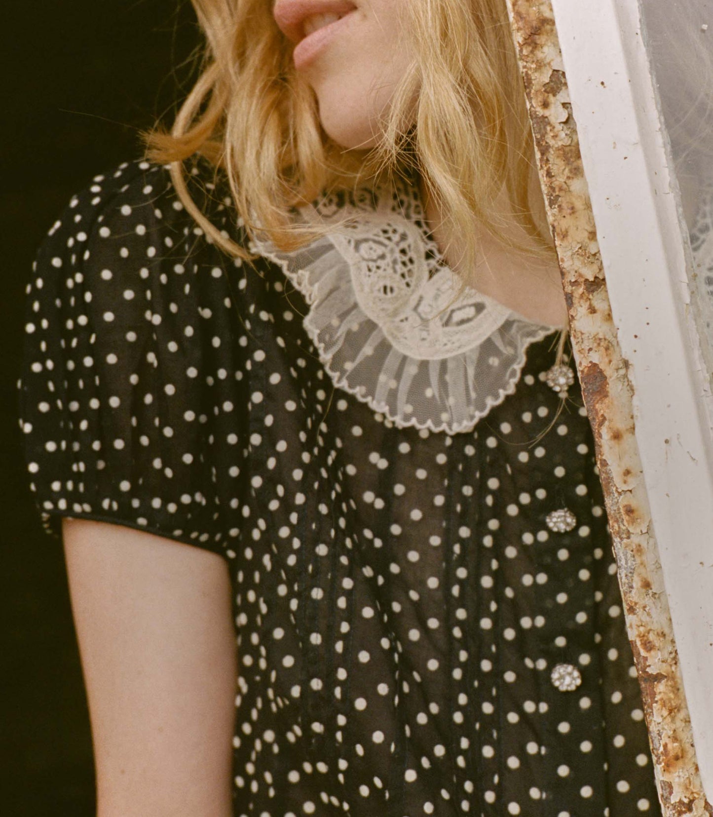 OLETA TOP -- NOIR DOT