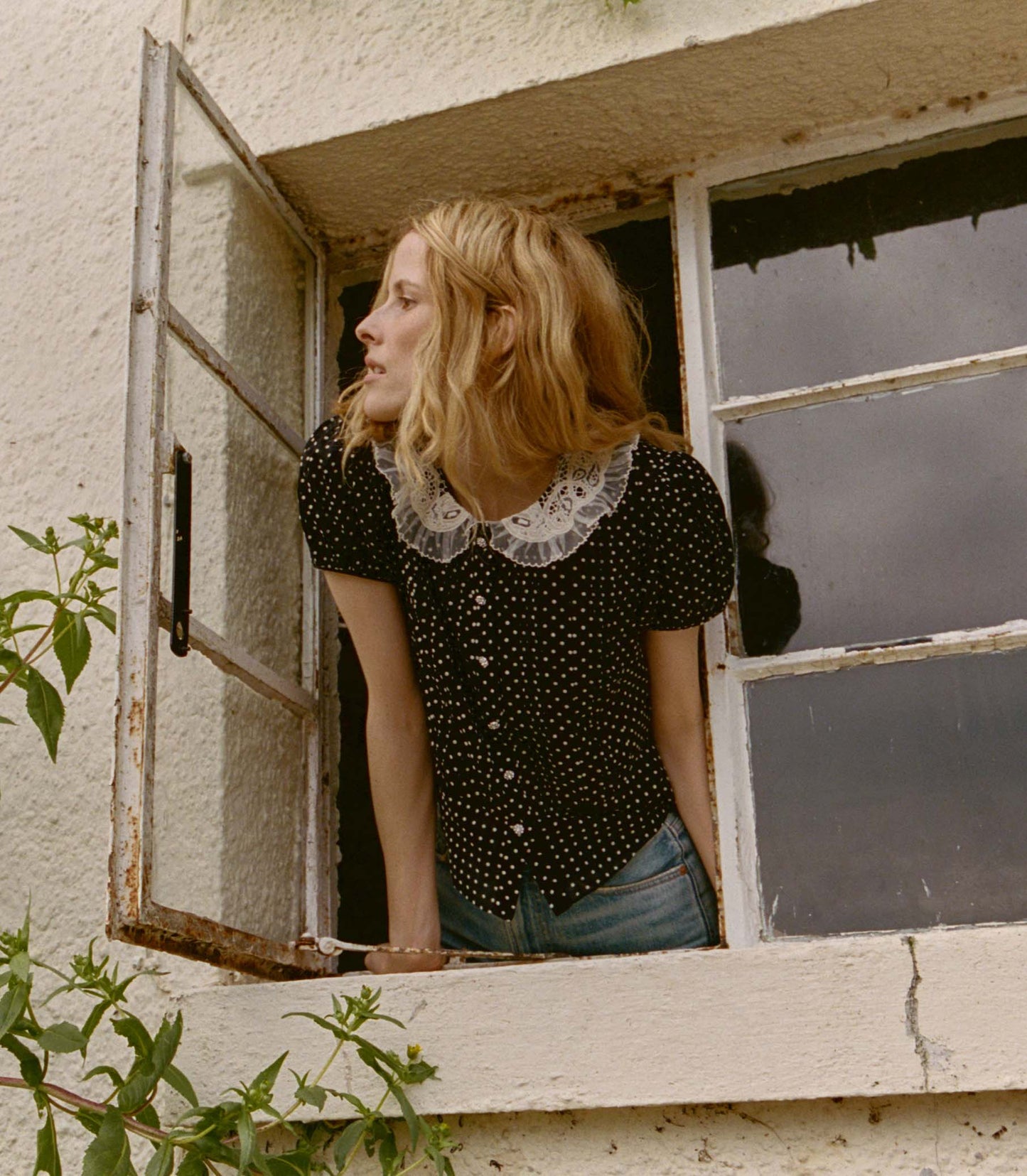 OLETA TOP -- NOIR DOT