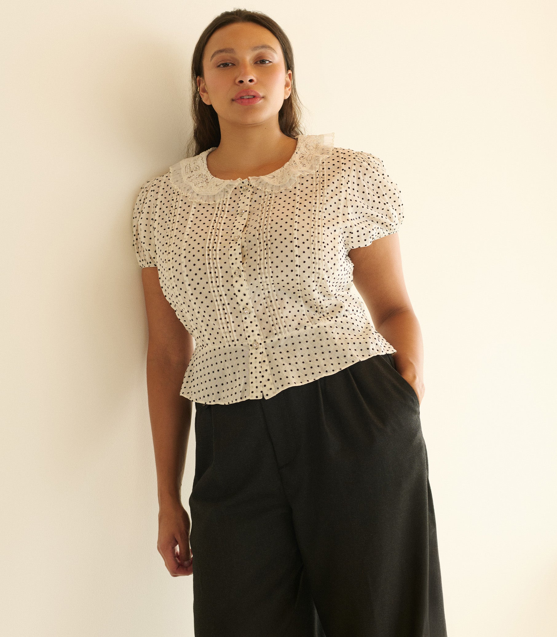 OLETA TOP -- SEA SALT DOT view 6
