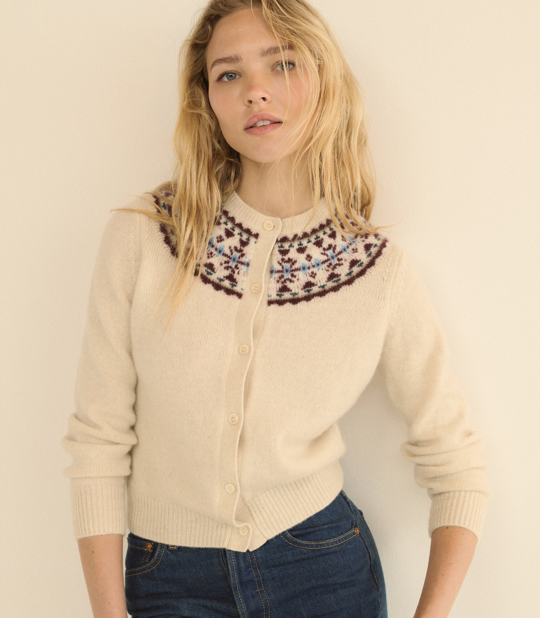 OLYMPE CASHMERE CARDIGAN -- COTTAGE view 9
