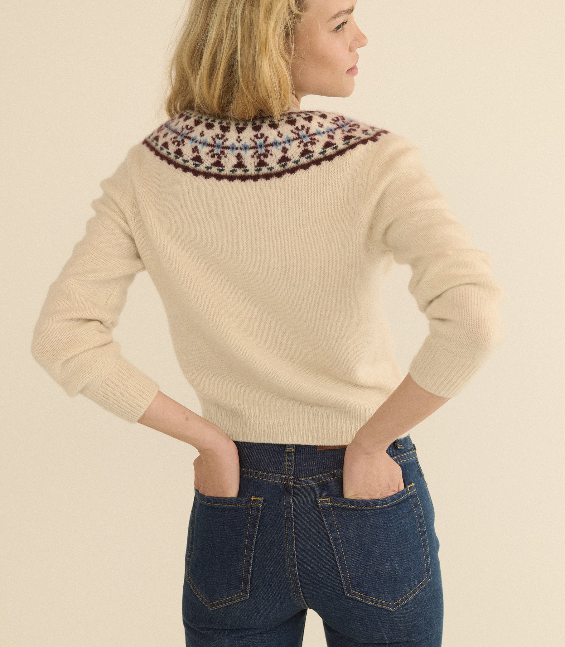 OLYMPE CASHMERE CARDIGAN -- COTTAGE view 3
