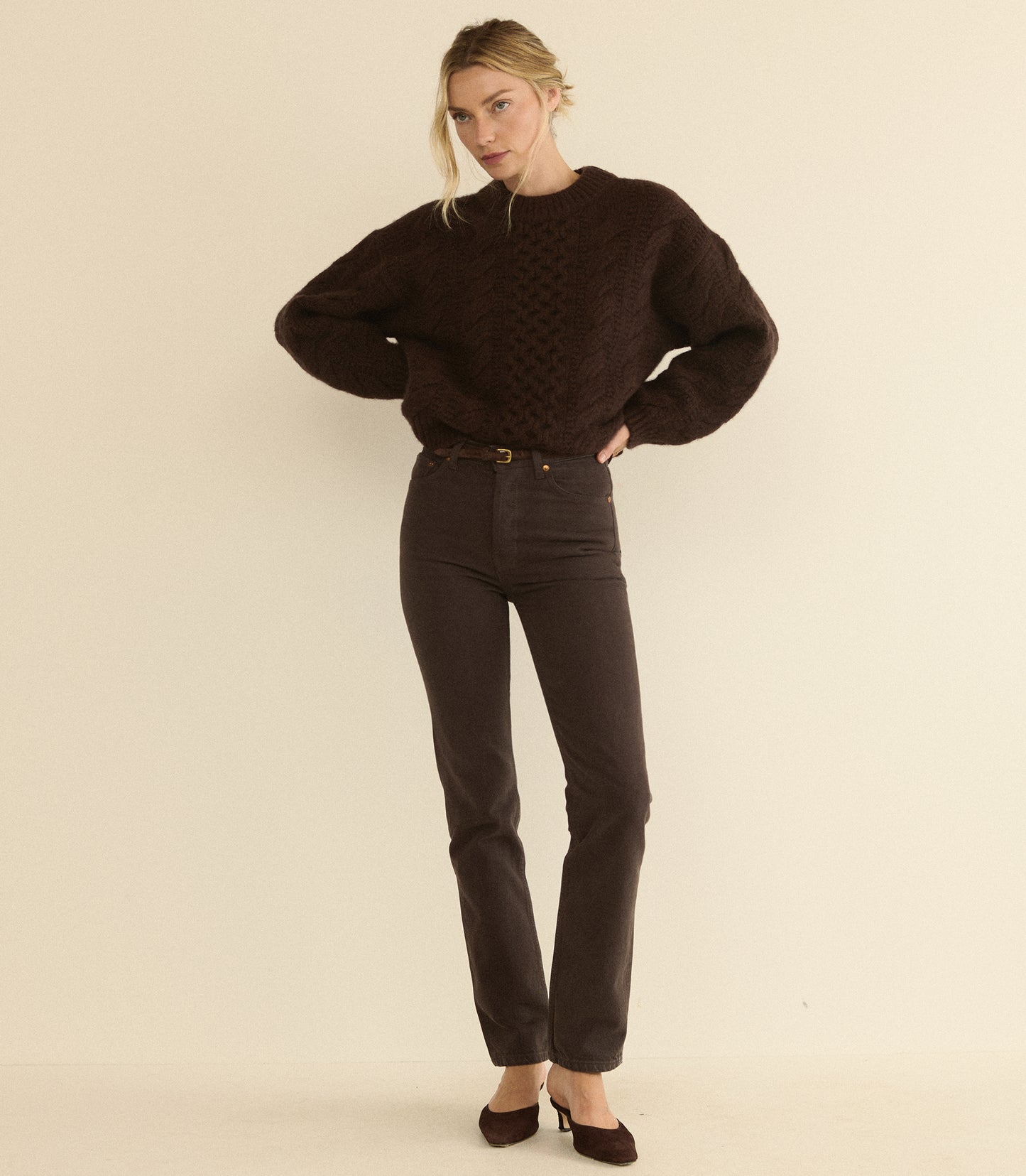 ONDINE JEAN -- EQUESTRIAN BROWN WASH