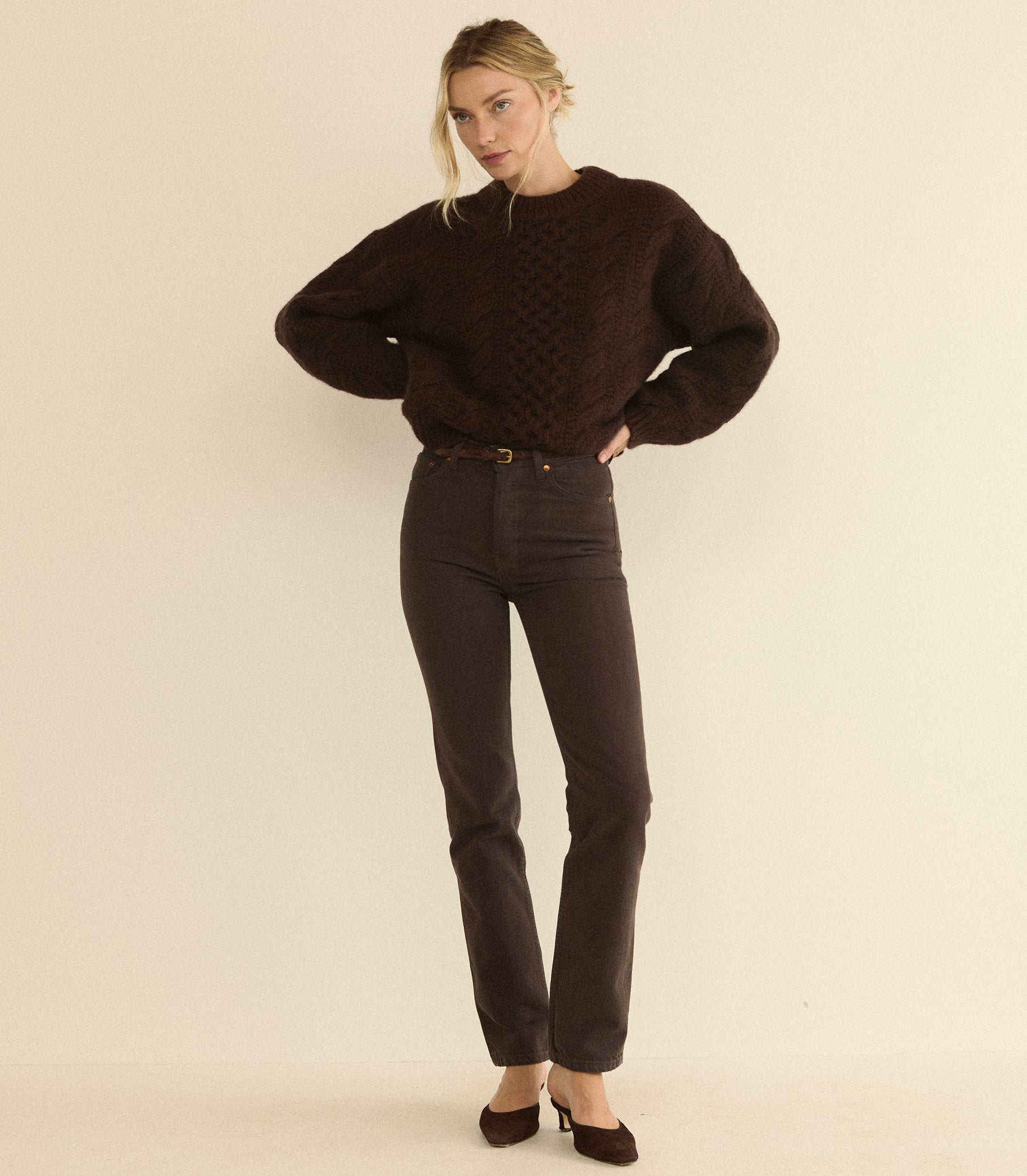 ONDINE JEAN -- EQUESTRIAN BROWN WASH view 6
