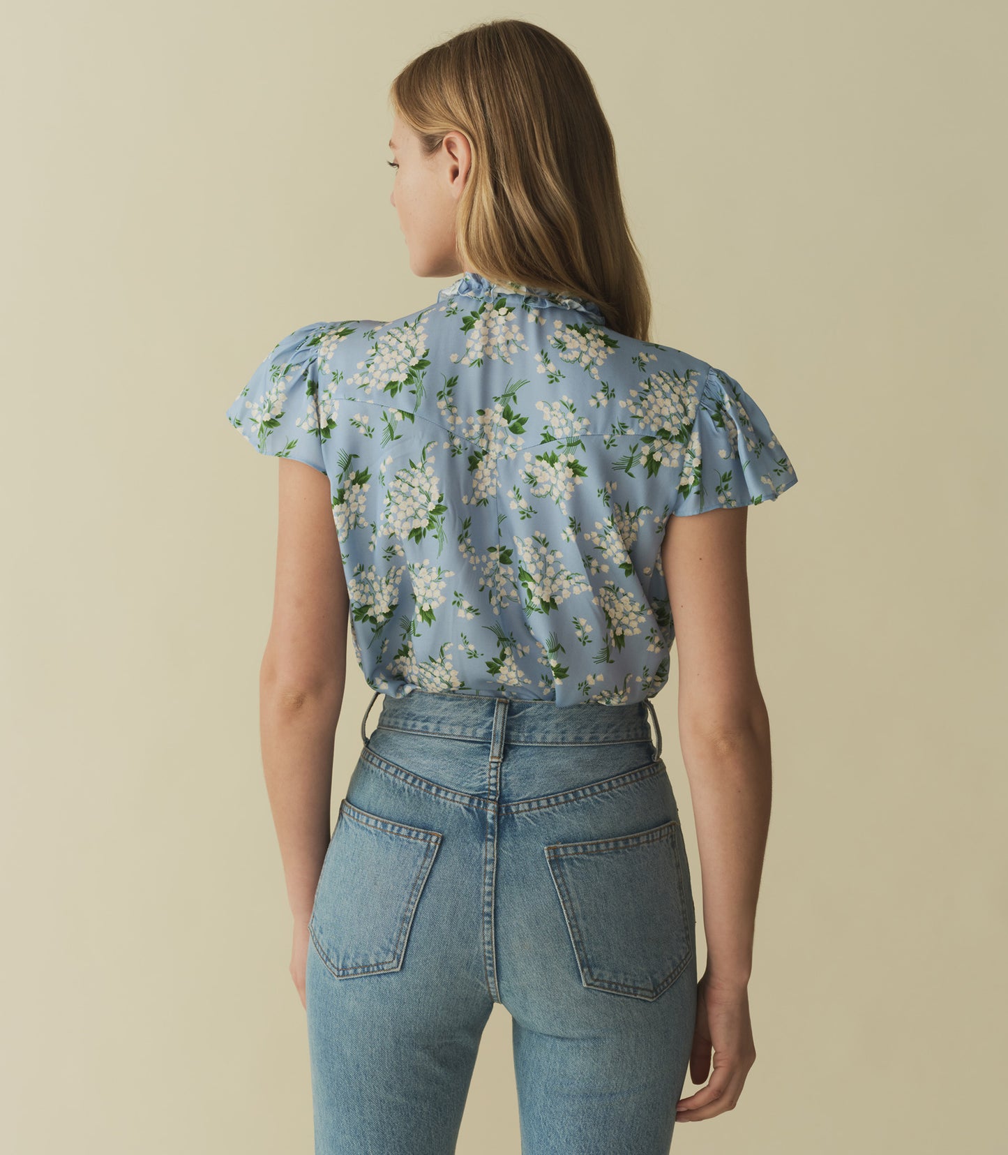 OPALINE TOP -- SKY MAY BELL FLORAL