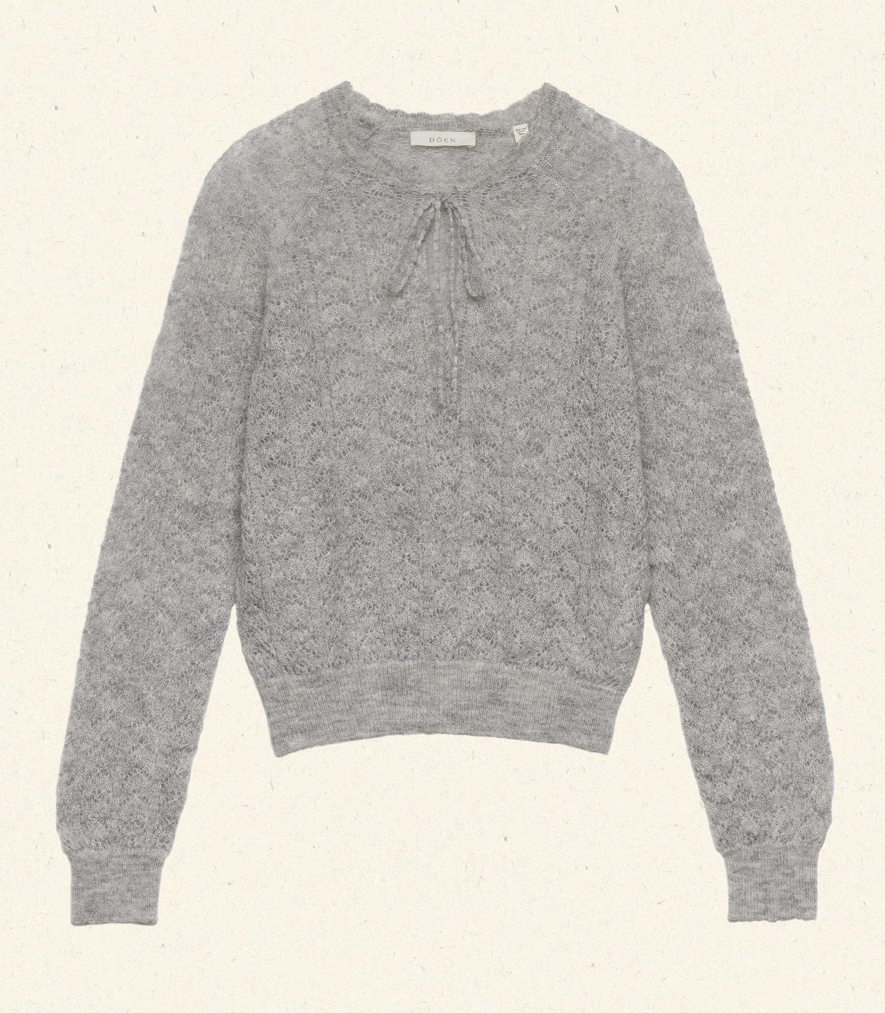 OPHIRA SWEATER -- LIGHT HEATHER GREY view 5