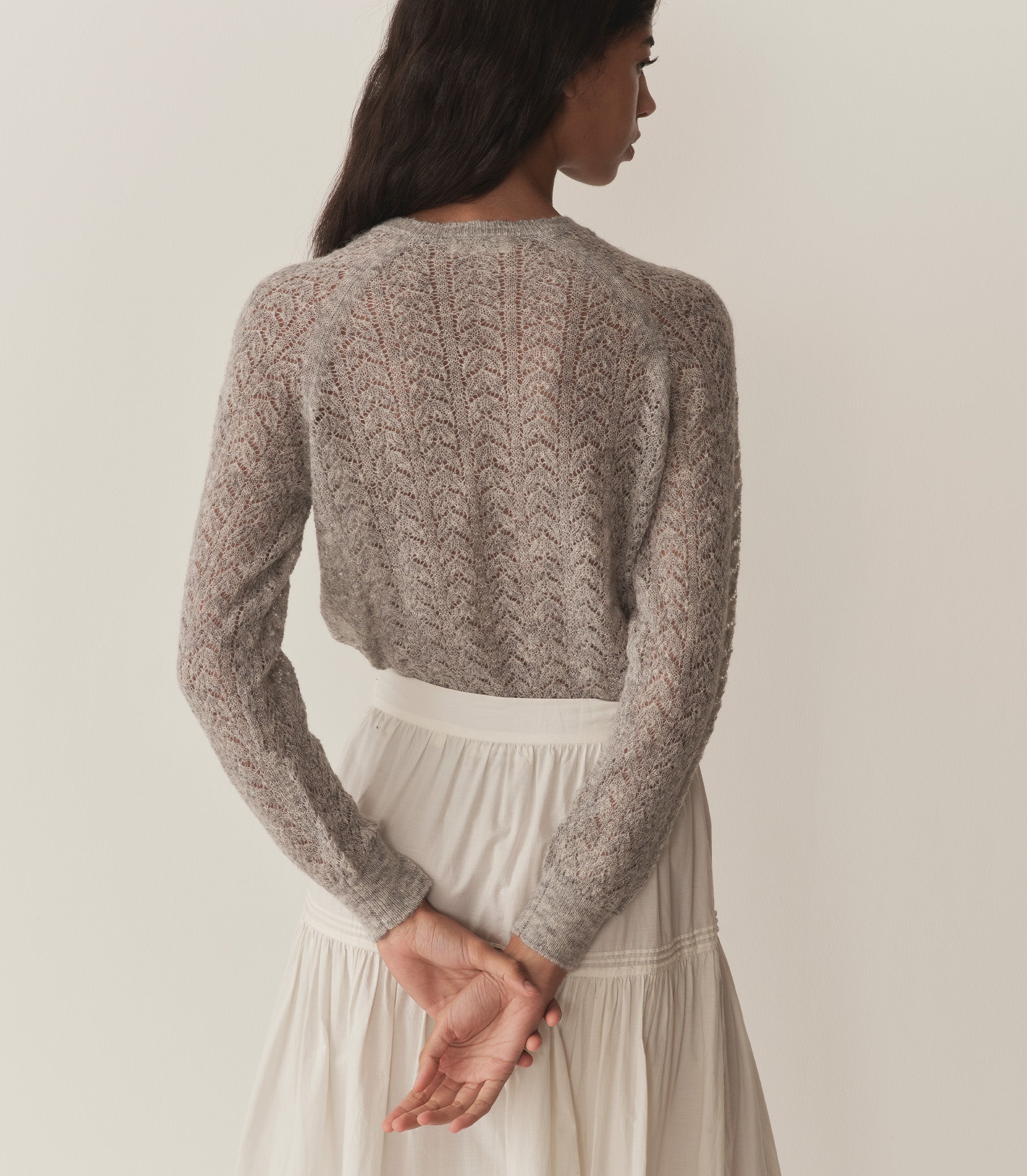 OPHIRA SWEATER -- LIGHT HEATHER GREY view 4