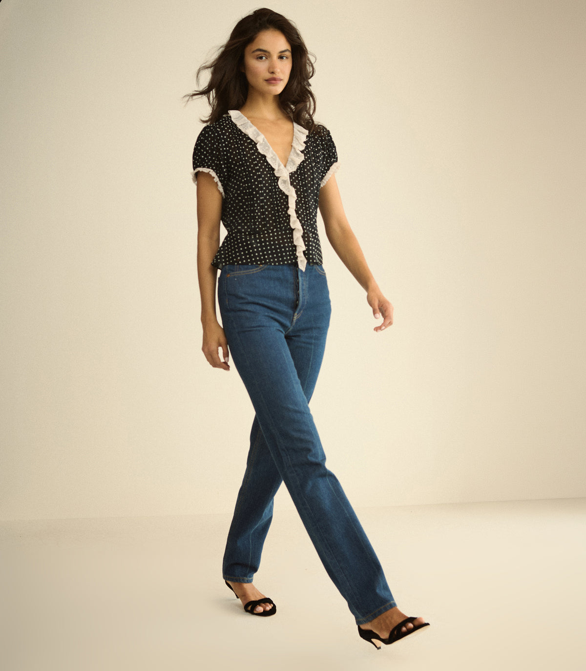 ORELLA TOP -- NOIR DOT view 3
