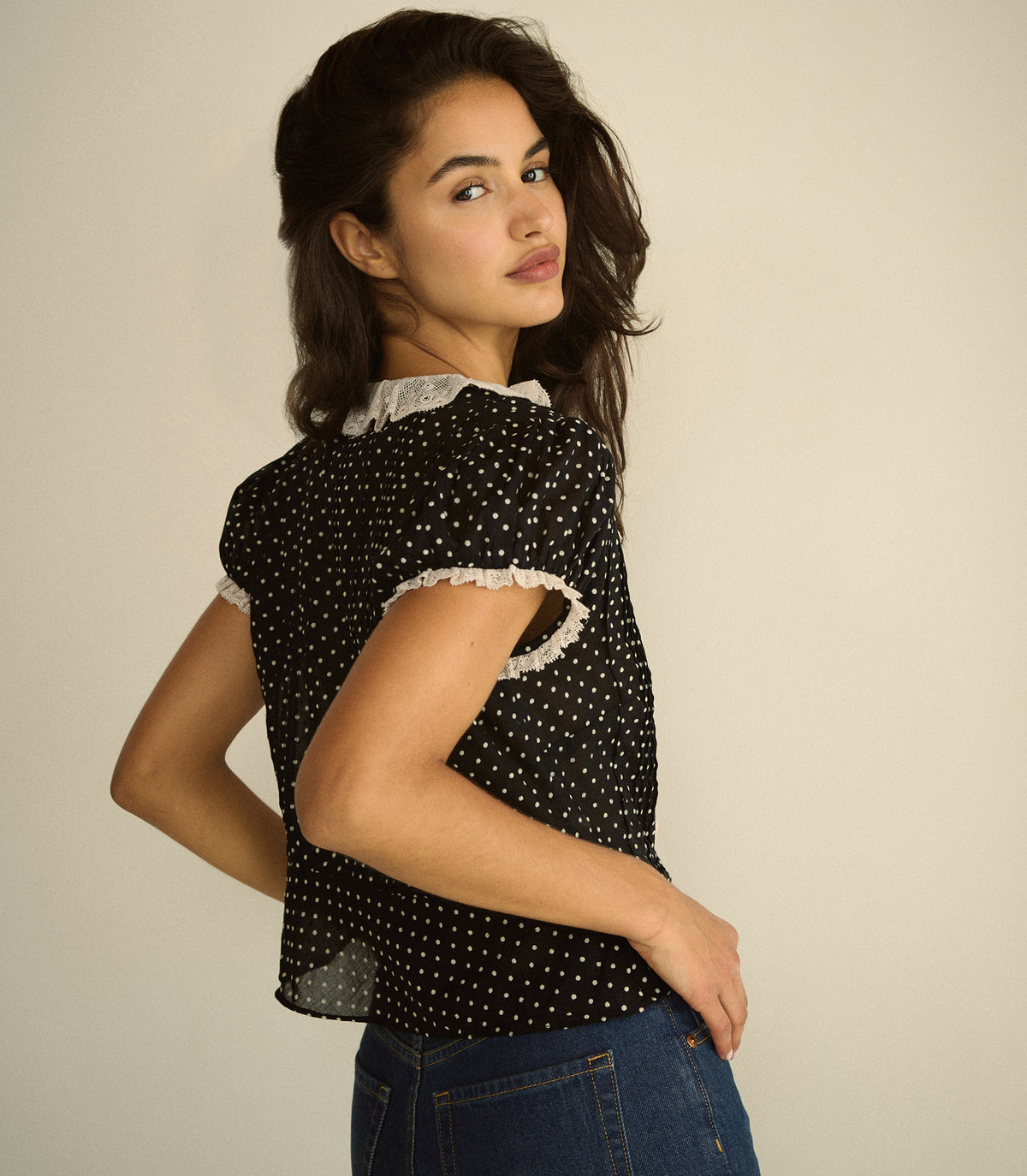 ORELLA TOP -- NOIR DOT