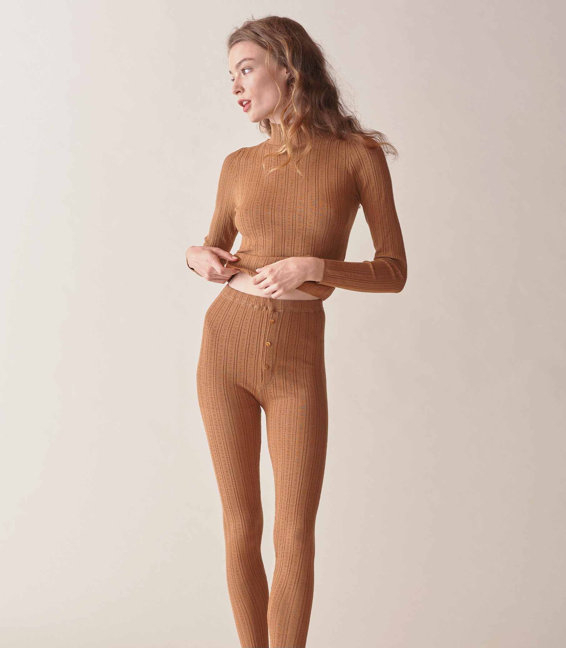 LETO KNIT PANT -- TOASTED PECAN view 3