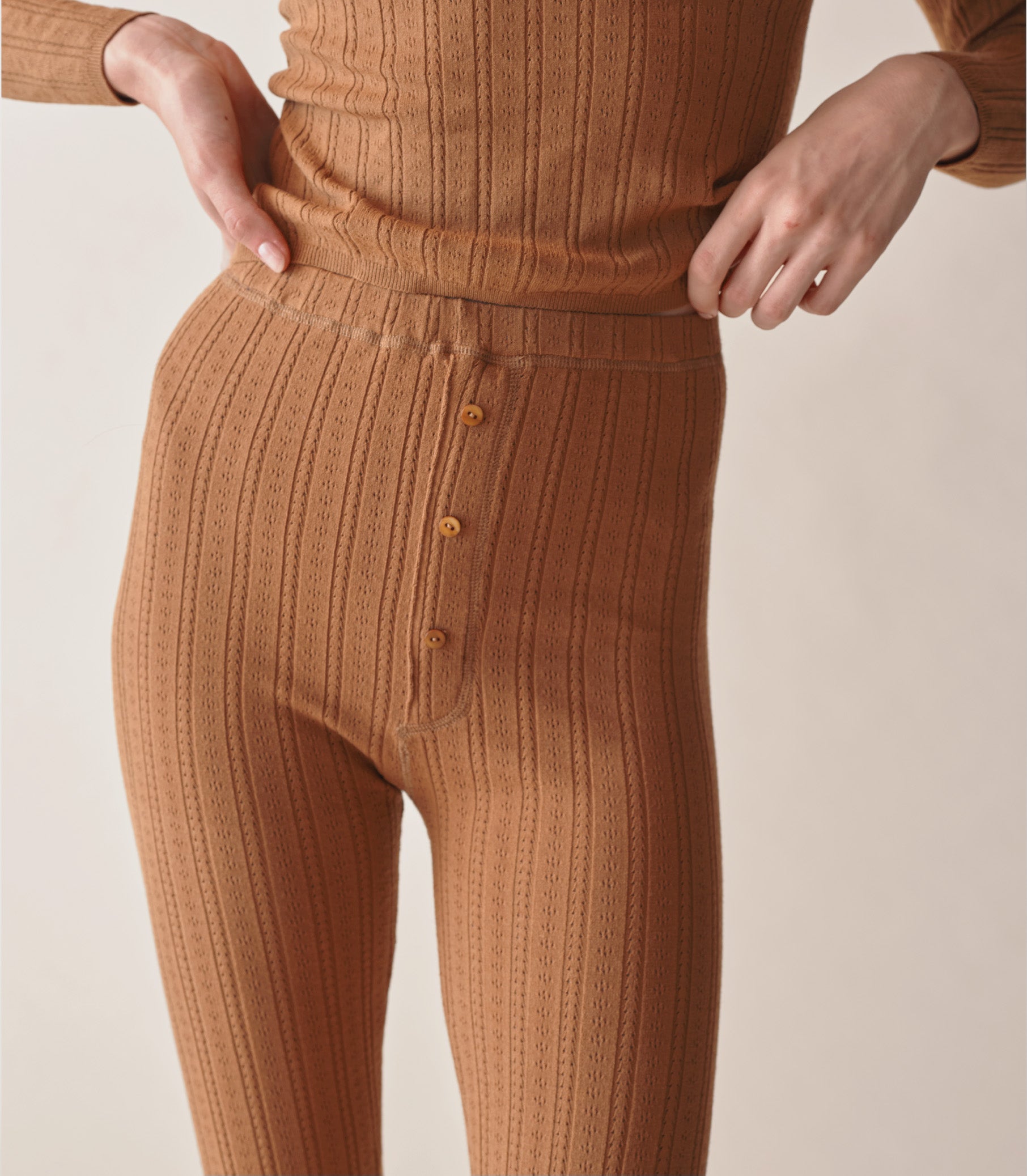 LETO KNIT PANT -- TOASTED PECAN view 1