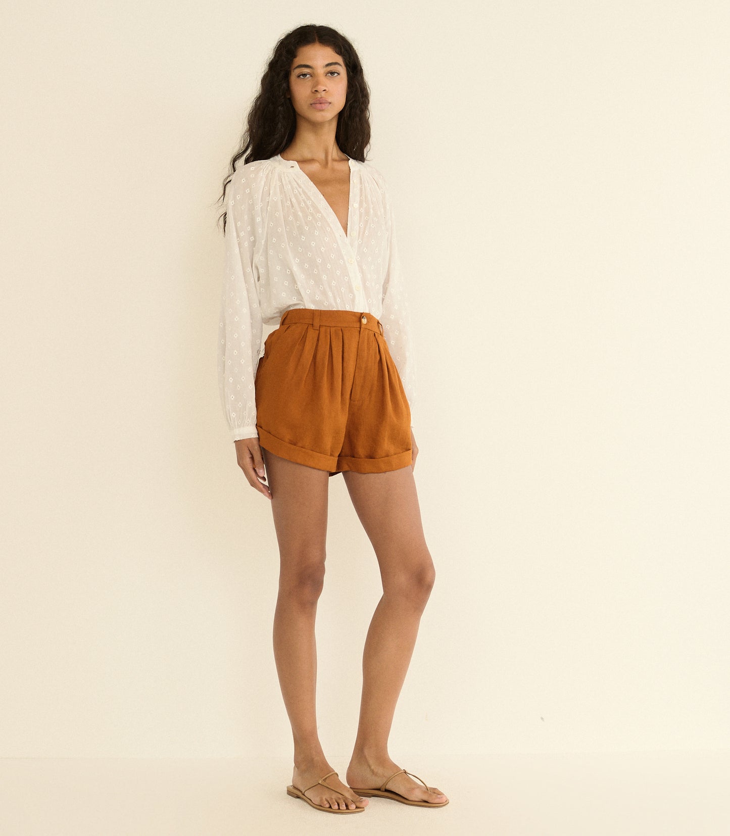 PAIGE LINEN SHORT -- SEDONA CLAY