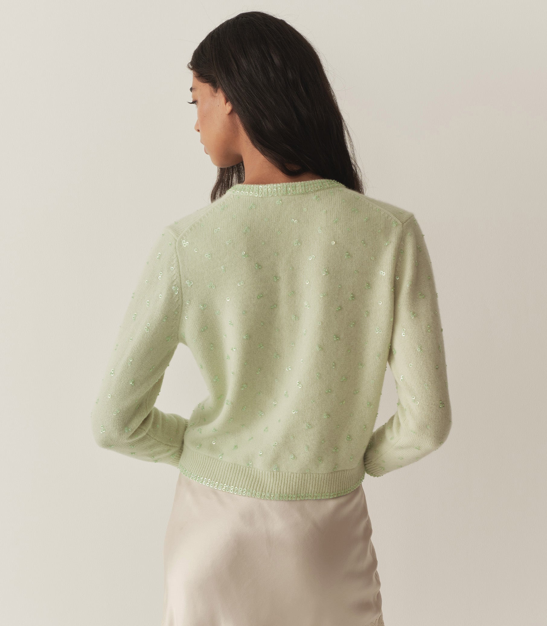 PAILLETTE CARDIGAN -- MINT TEA view 5