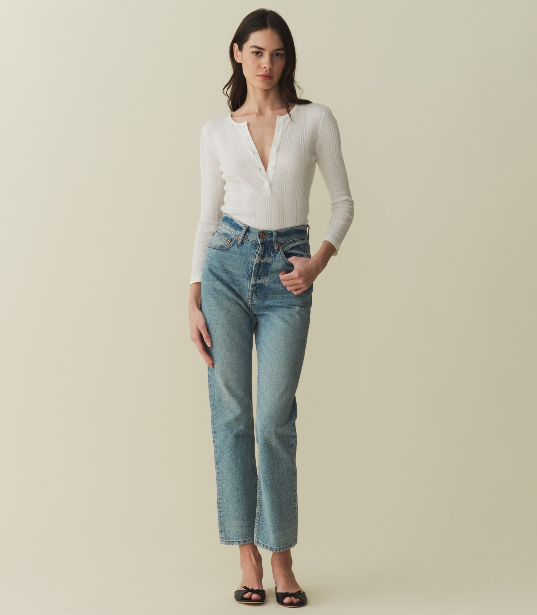 HMD -- PAOLA CASHMERE BLEND TEE -- SALT view 2
