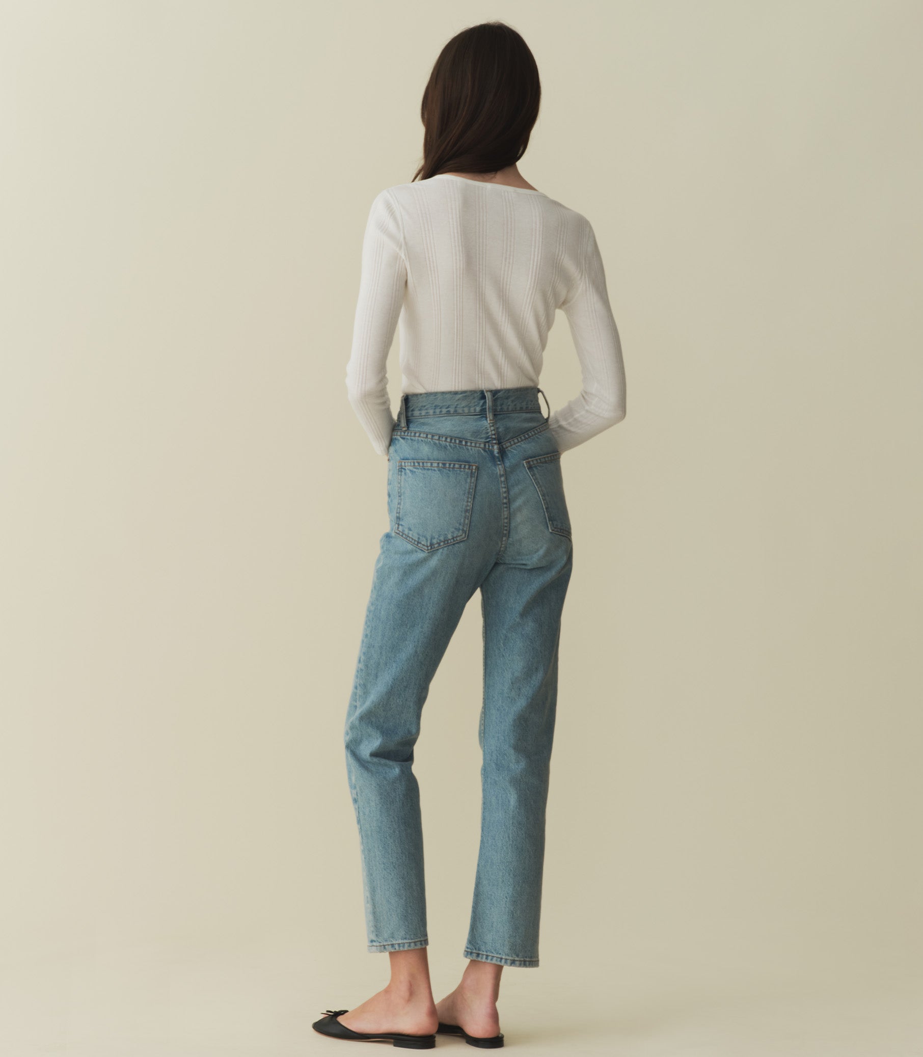 HMD -- PAOLA CASHMERE BLEND TEE -- SALT view 3
