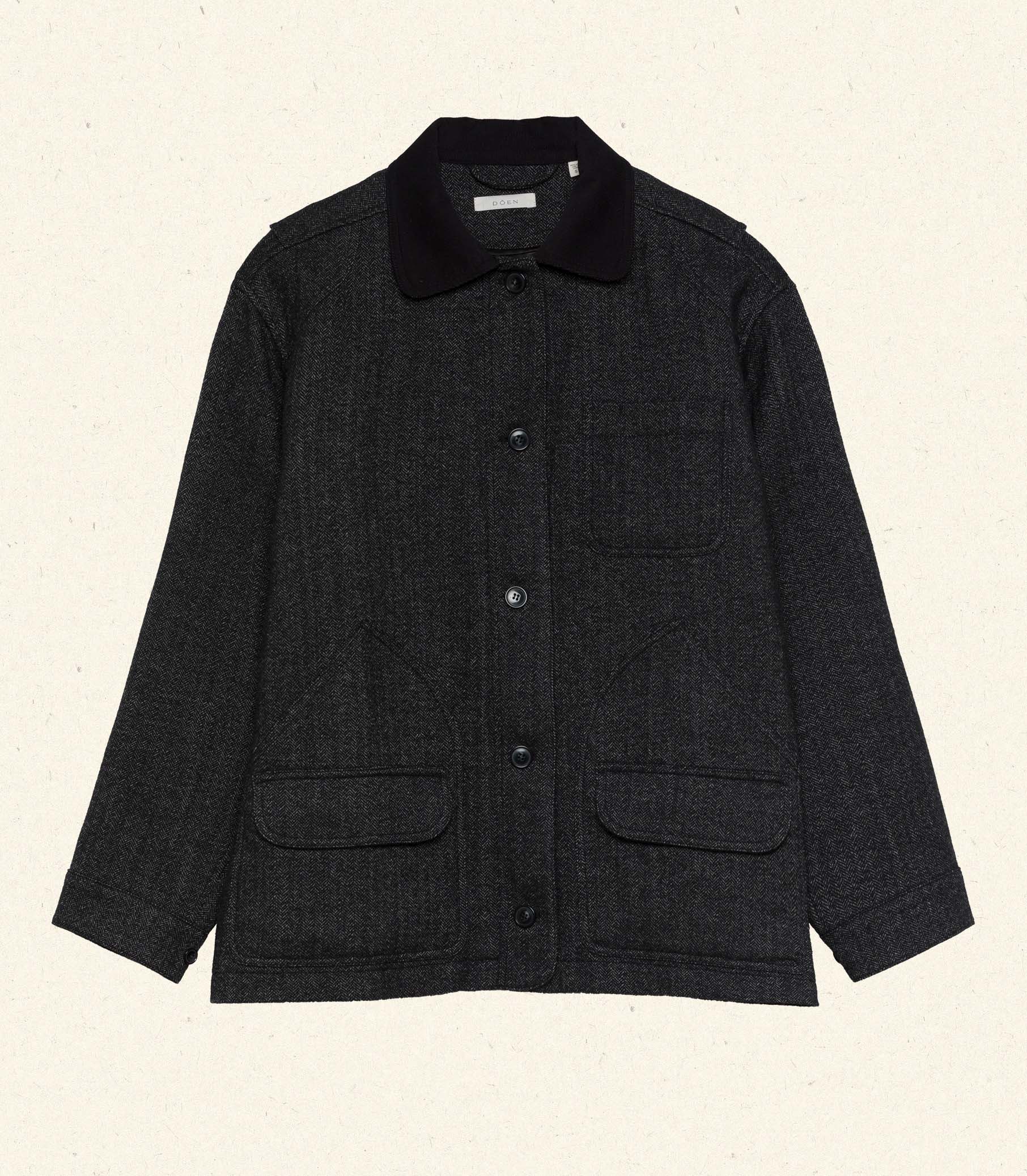 HMD -- PASCUAL WOOL JACKET -- CHARCOAL HERRINGBONE view 5
