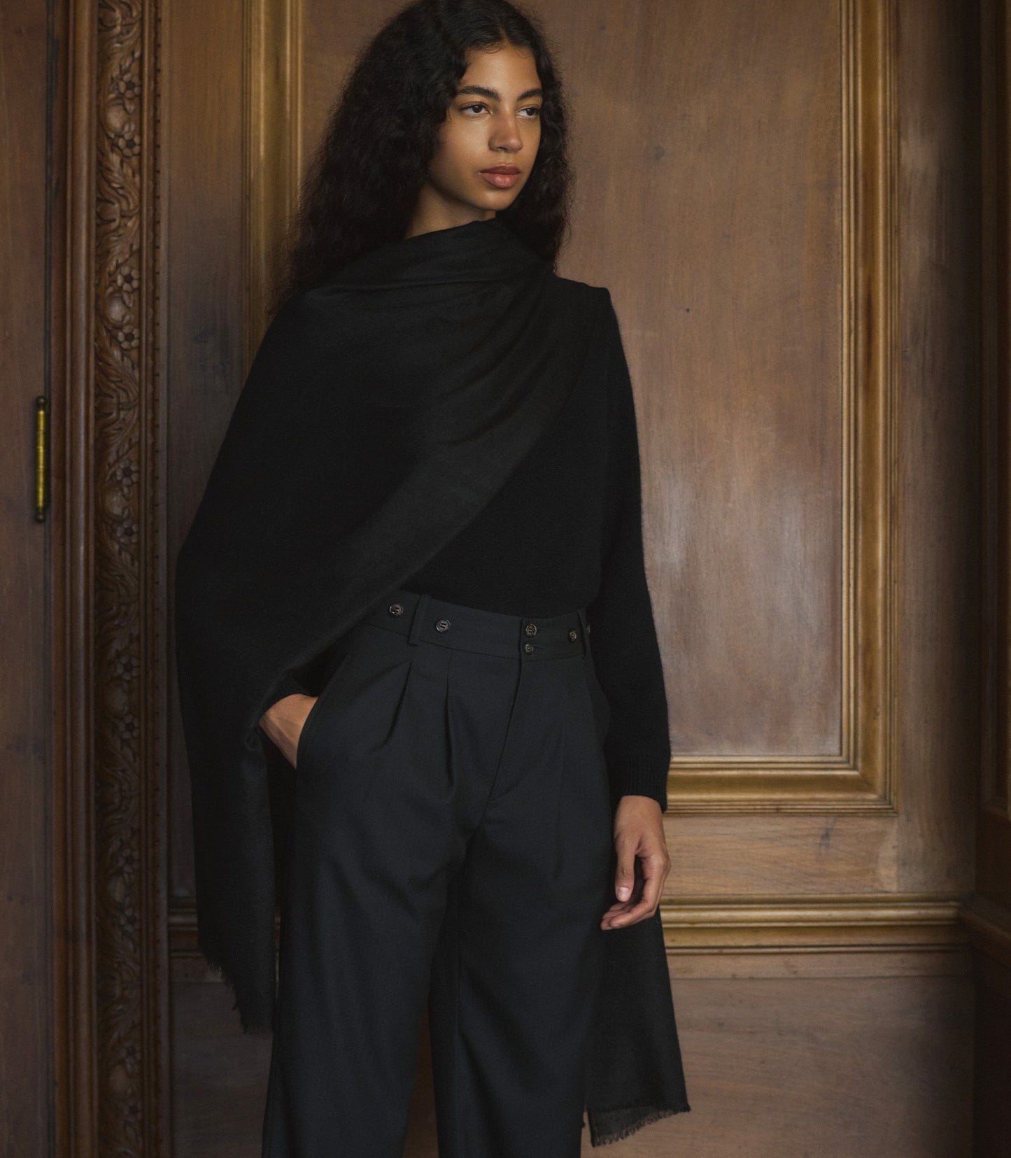 PASHMINA SCARF -- BLACK