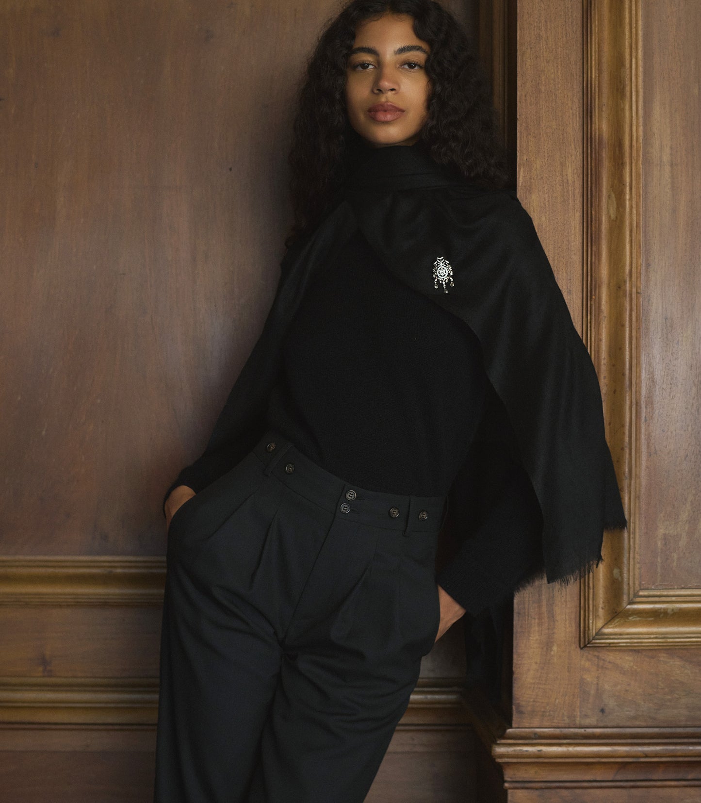 PASHMINA SCARF -- BLACK