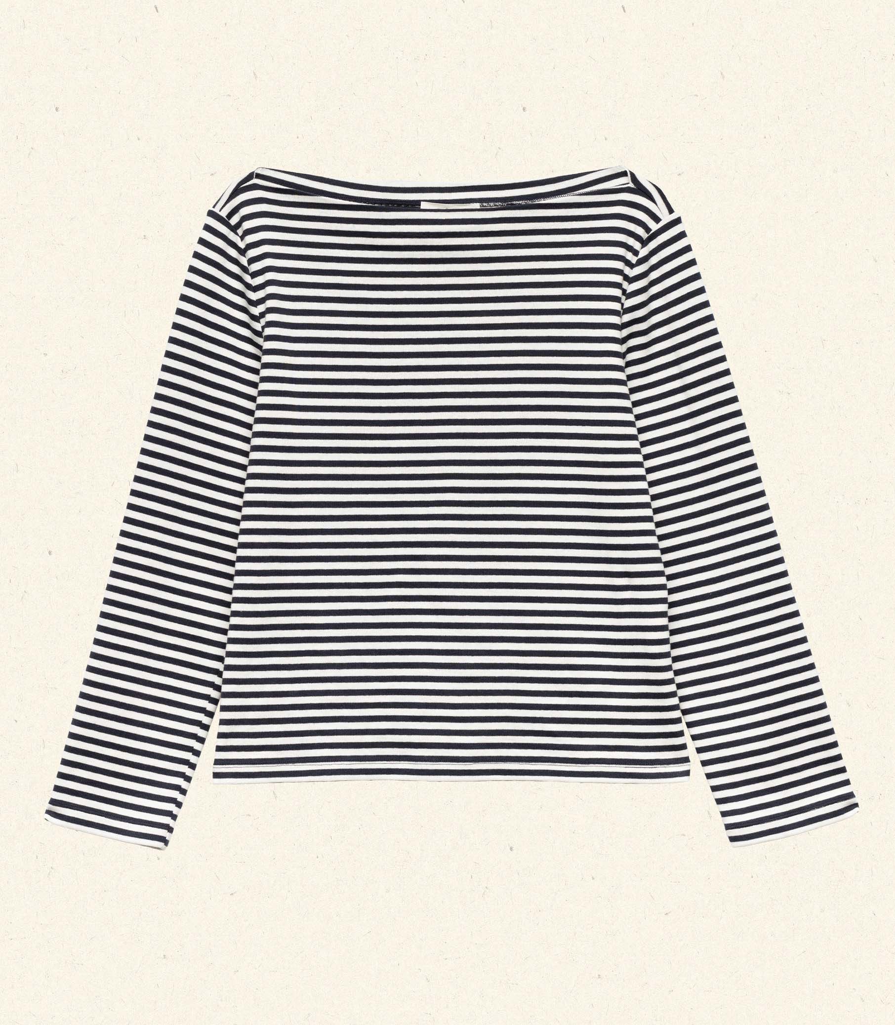 PAULETTE TEE -- NAVY NANTUCKET STRIPE view 7