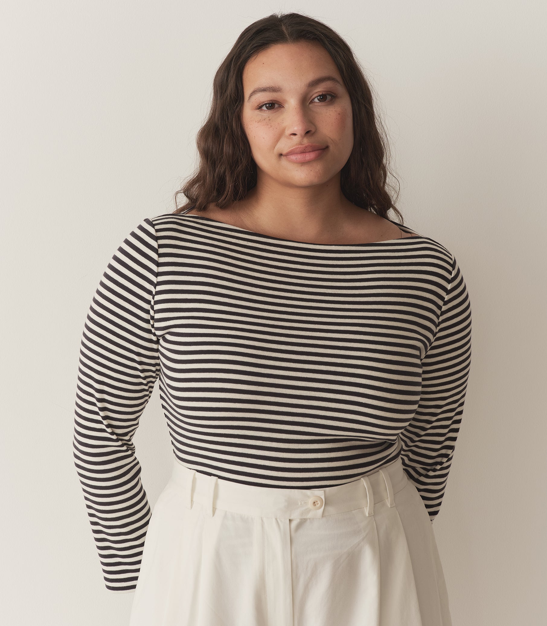 PAULETTE TEE -- NAVY NANTUCKET STRIPE view 5