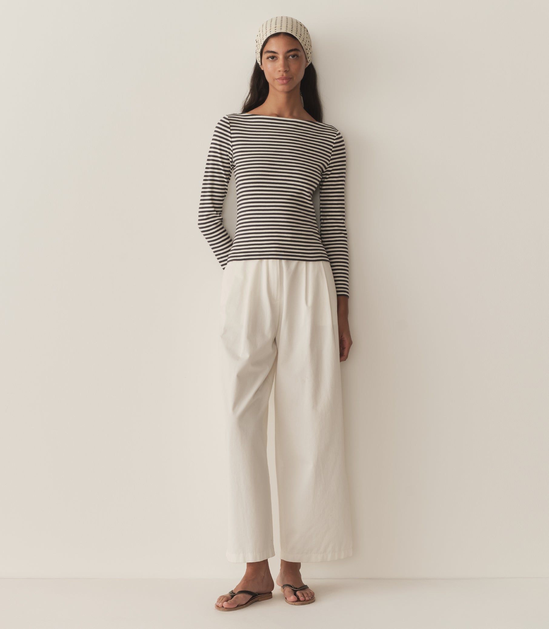 PAULETTE TEE -- NAVY NANTUCKET STRIPE view 3