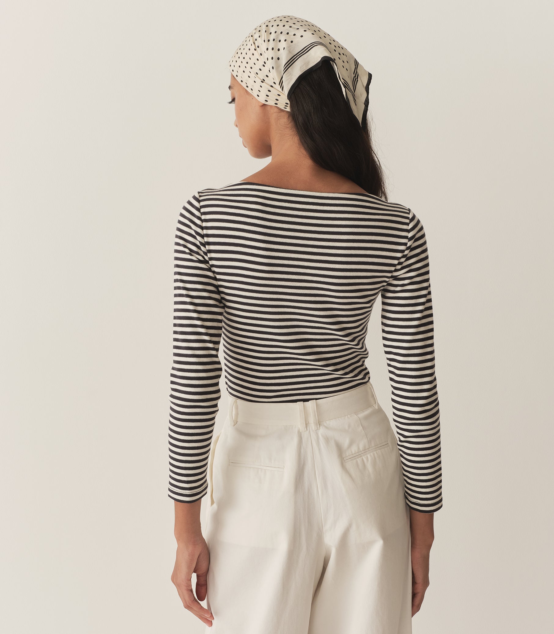 PAULETTE TEE -- NAVY NANTUCKET STRIPE view 4