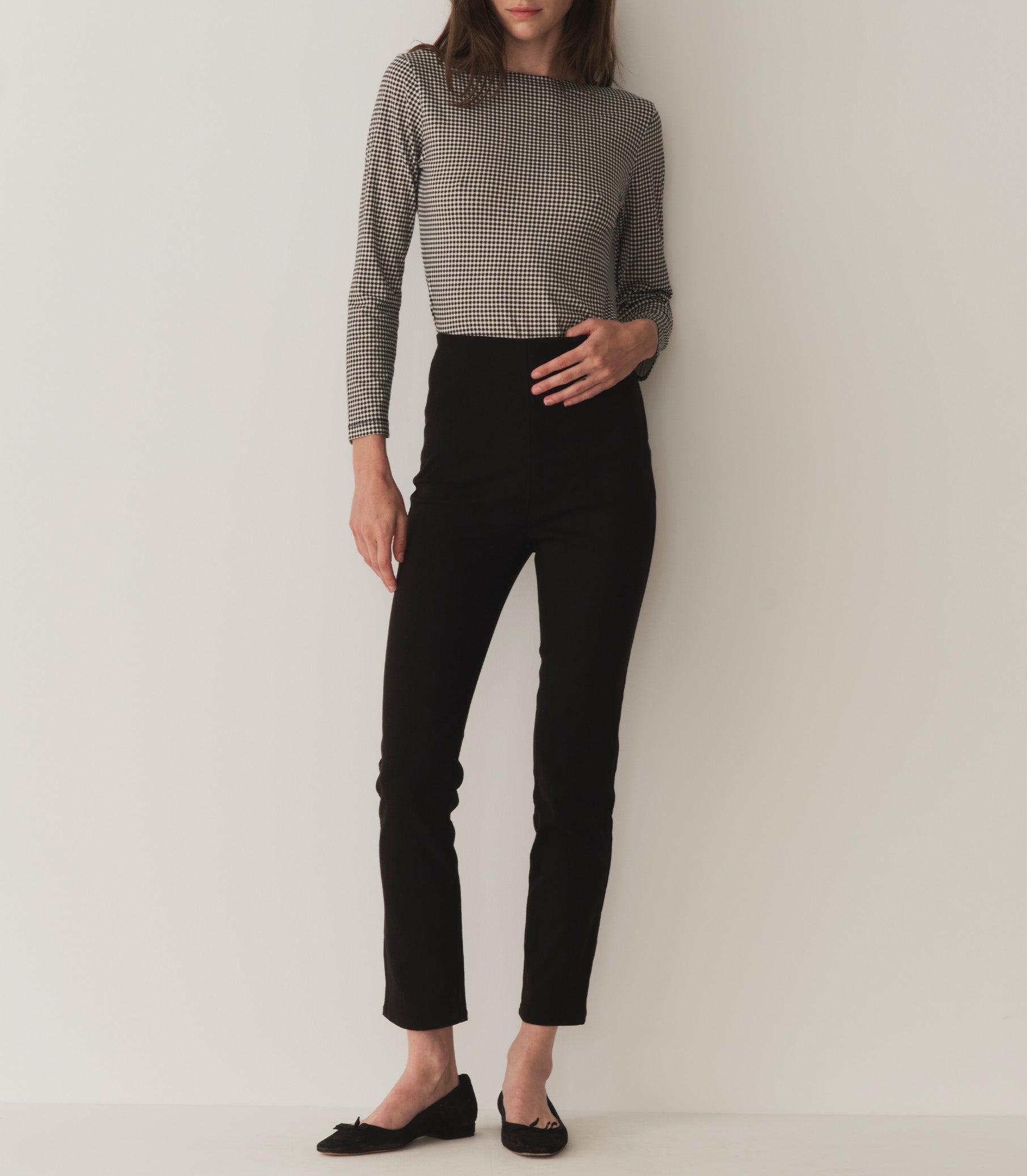 HMD -- PAULETTE TEE -- NOIR LA MADDALENA GINGHAM view 3
