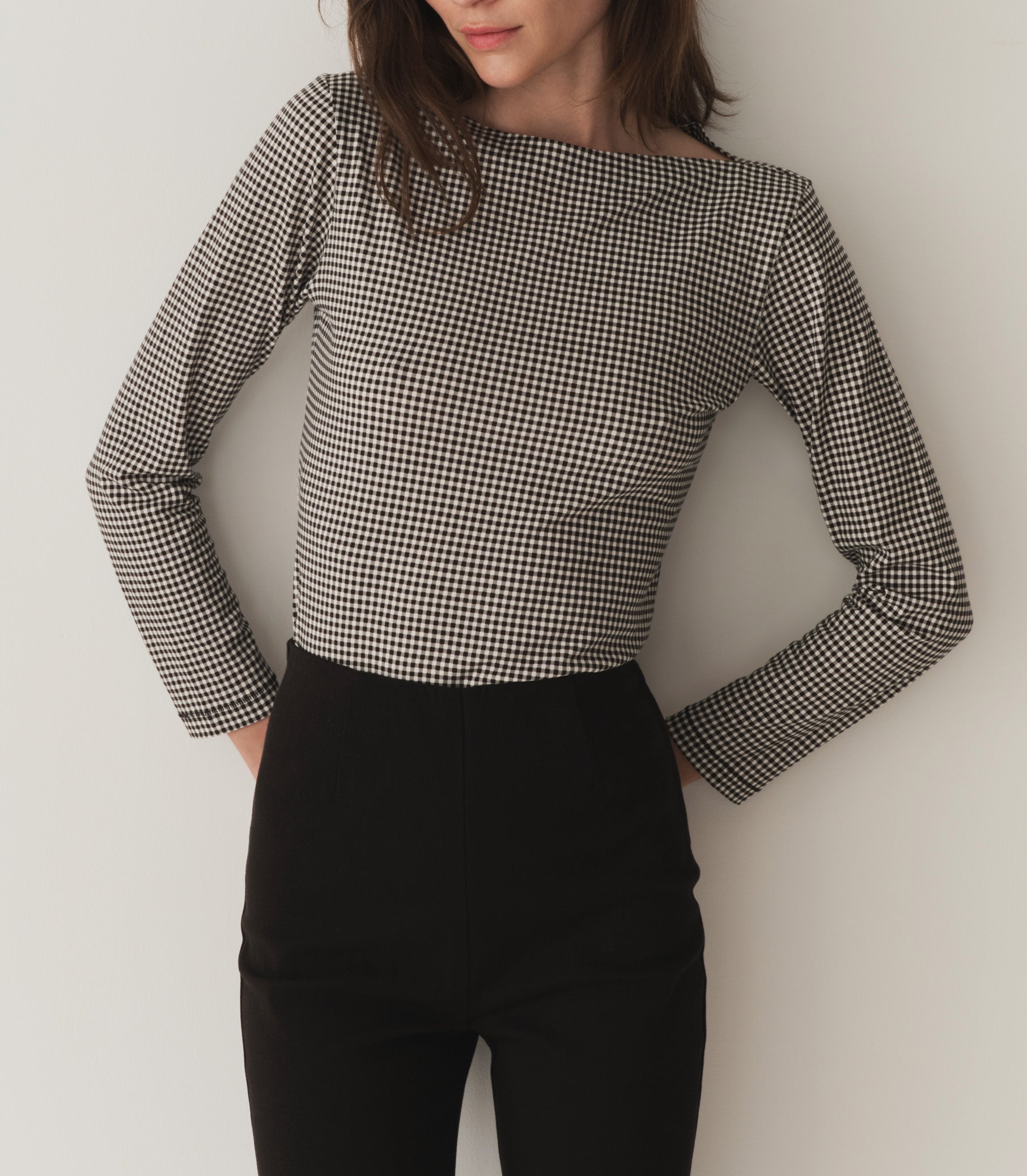 HMD -- PAULETTE TEE -- NOIR LA MADDALENA GINGHAM view 2
